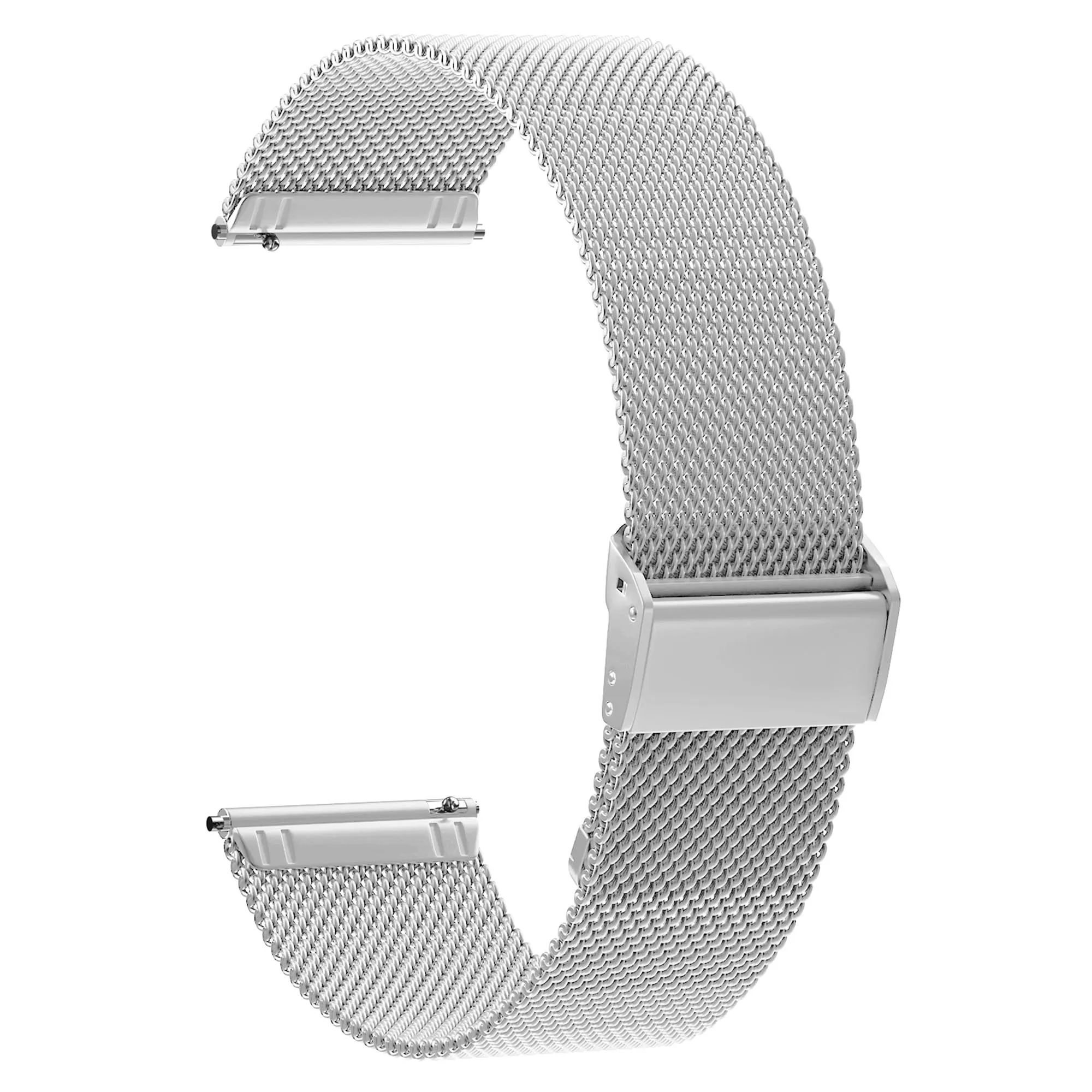 AidorMax Cinturino in Acciaio Inossidabile a Maglia Sottile, 20 mm, Argento - immagine 1
