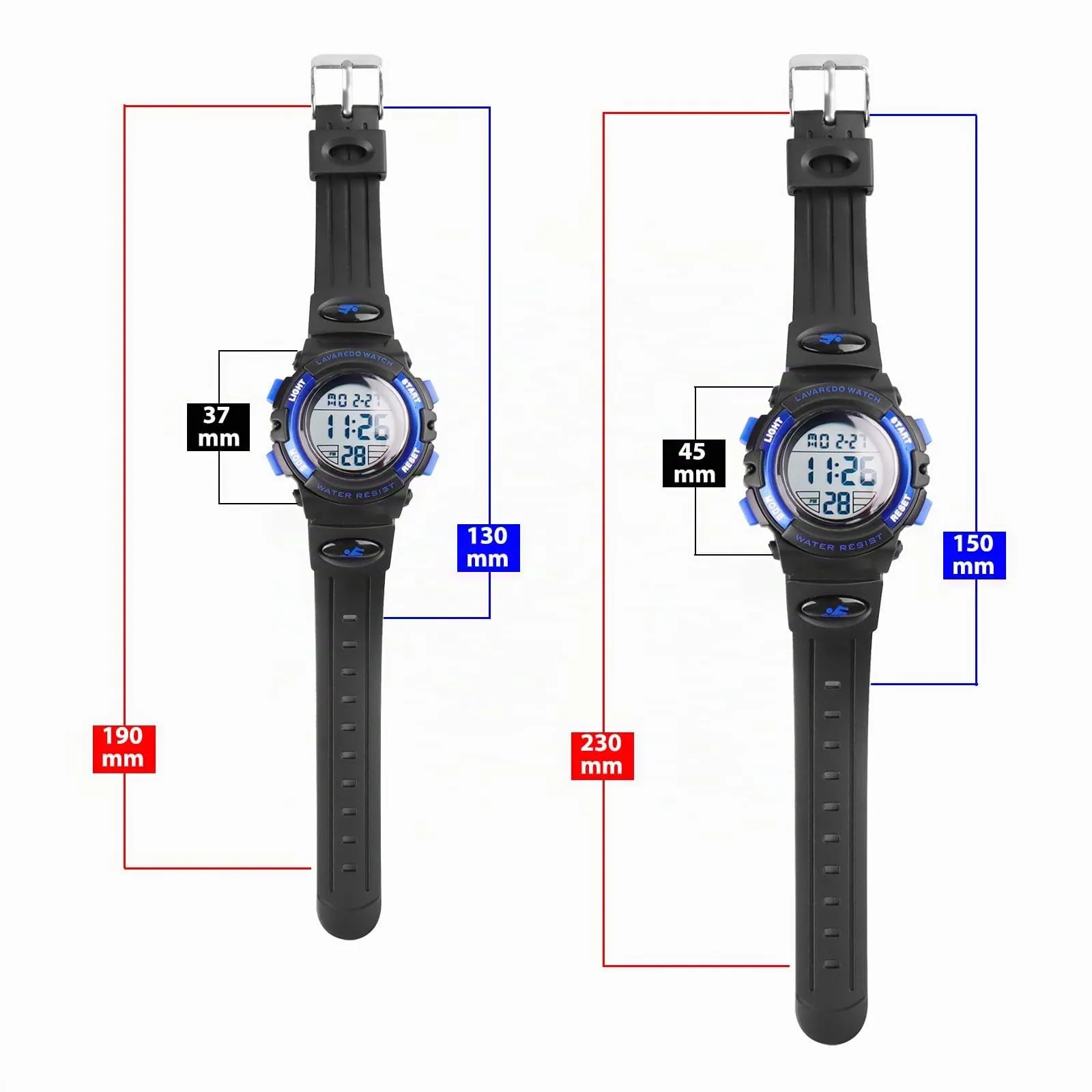 aswan watch Orologio Digitale Bambino con Sveglia e Cronometro, Blu, S/M - immagine 5