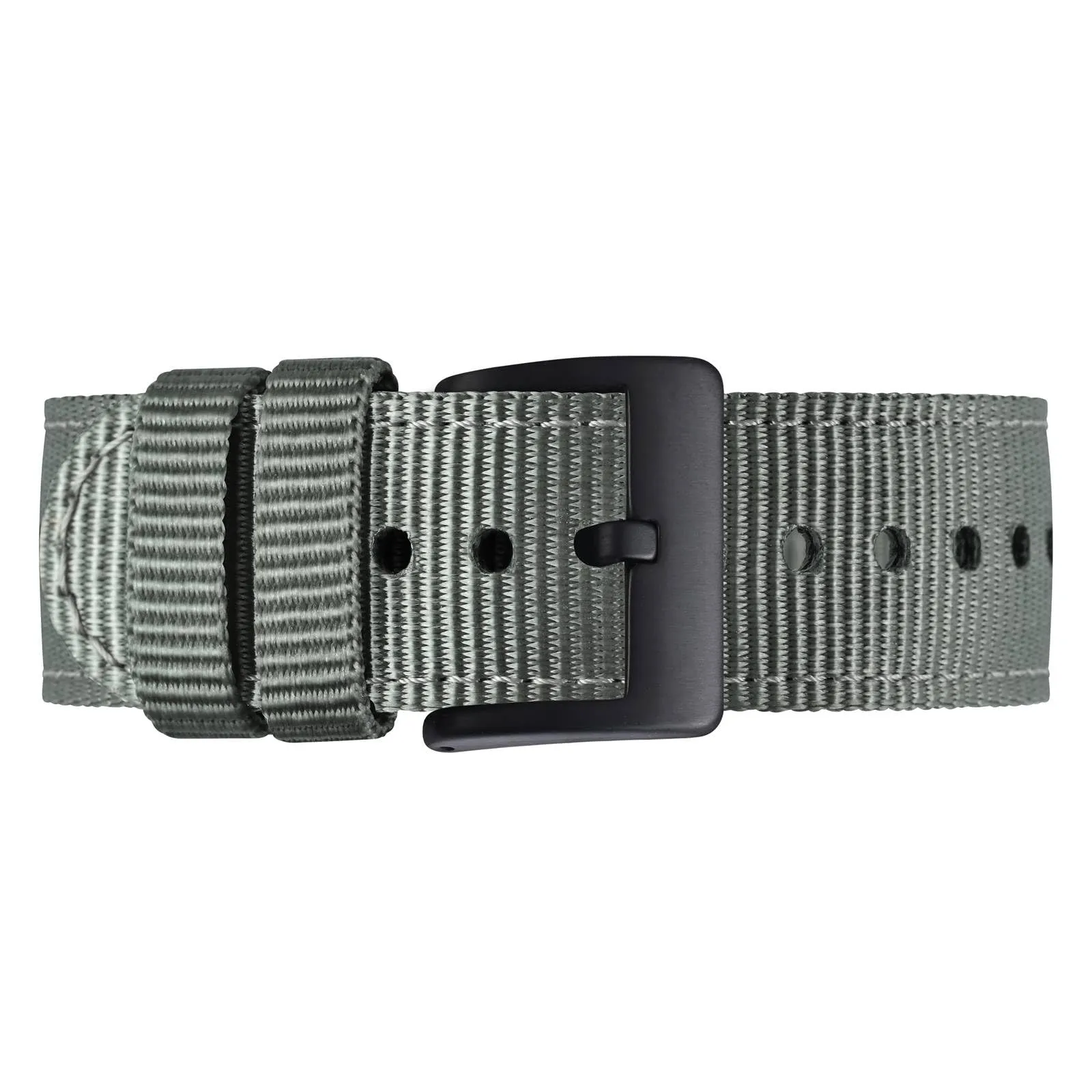 BISONSTRAP Cinturino in Nylon da Uomo Sgancio Rapido 19mm, Grigio (Fibbia Nera) - immagine 9