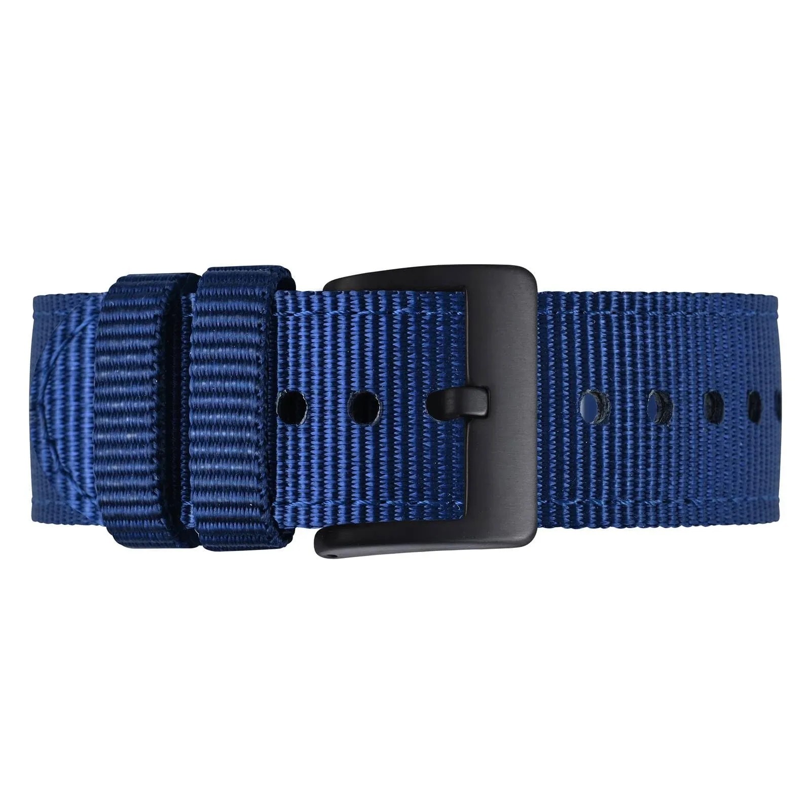 BISONSTRAP Cinturino in Nylon da Uomo per Orologi Militari, Sgancio Rapido, 24mm, Blu (Fibbia Nera) - immagine 9