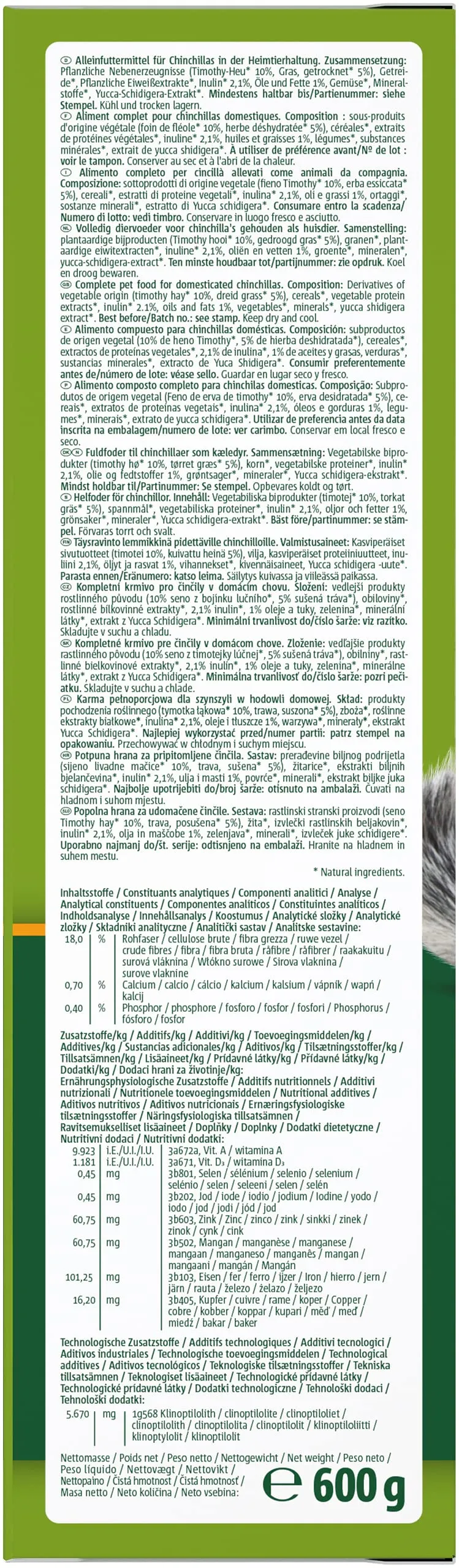 Vitakraft Vita Special Mangime per Cincillà Erbe Aromatiche, All Ages, 600g - immagine 7