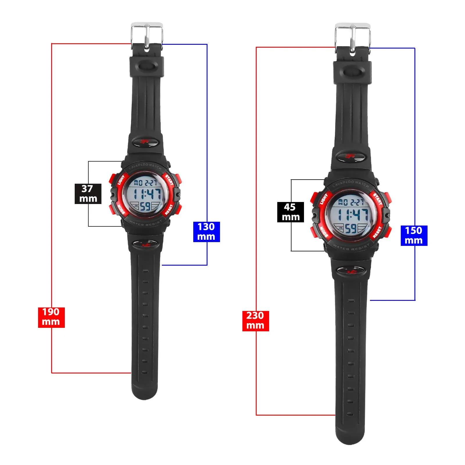 aswan watch Orologio Digitale Bambino con Sveglia e Cronometro, Blu S/M - immagine 5