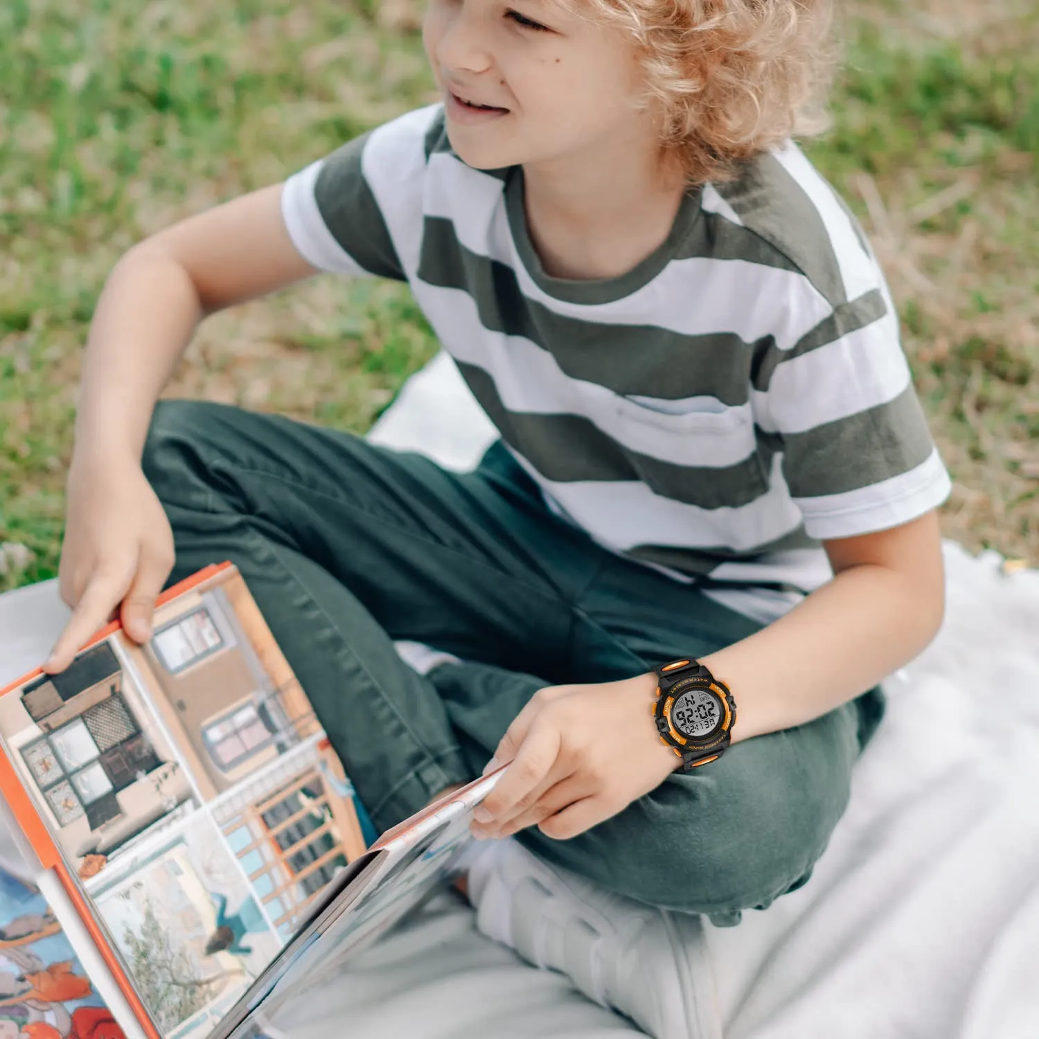 aswan watch Orologio Digitale Bambino con Sveglia e Cronometro, Blu S/M - immagine 4