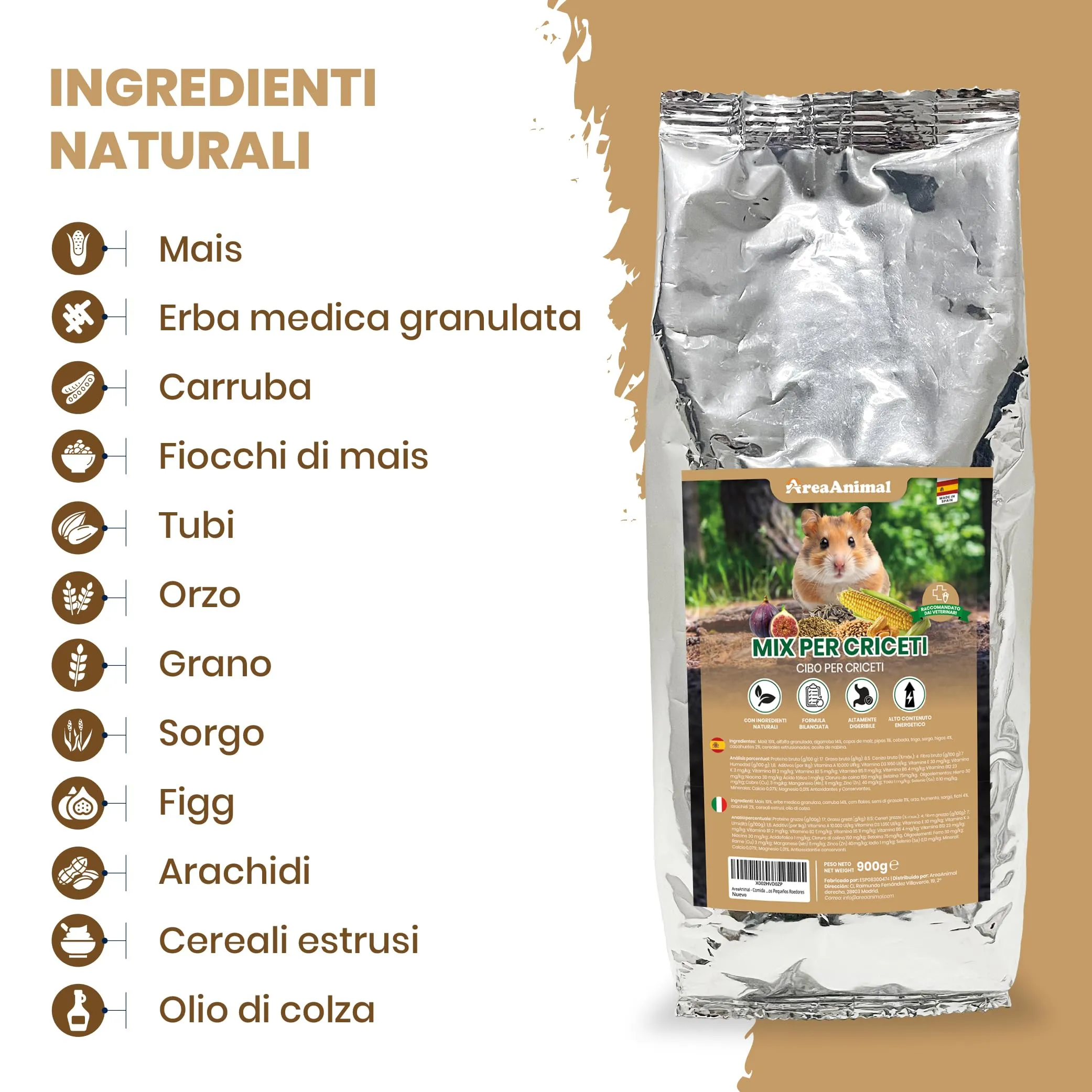 AreaAnimal Mixtura per Criceti, 900g - immagine 4
