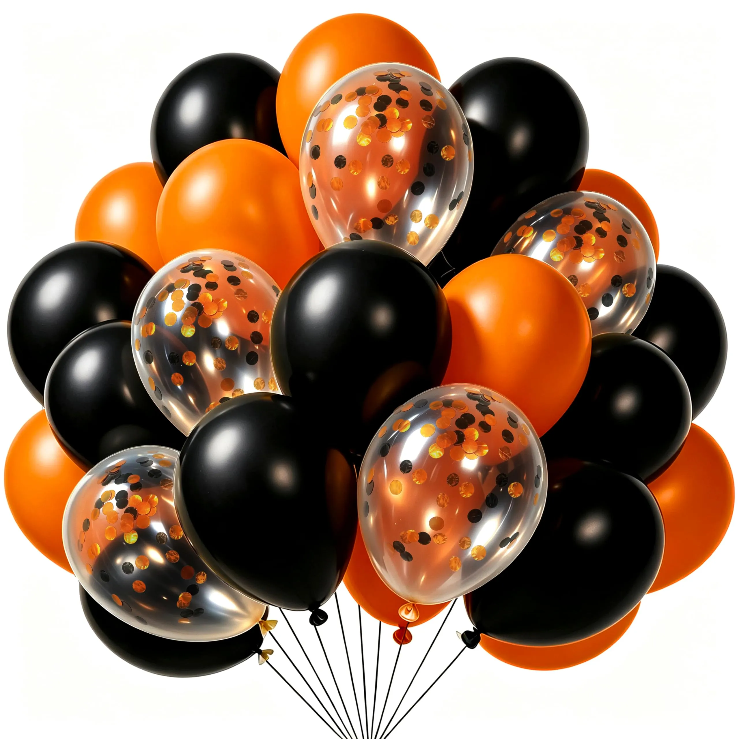 Yehnda Palloncini Arancioni e Neri, 60 pezzi in Lattice da 30 cm - immagine 1