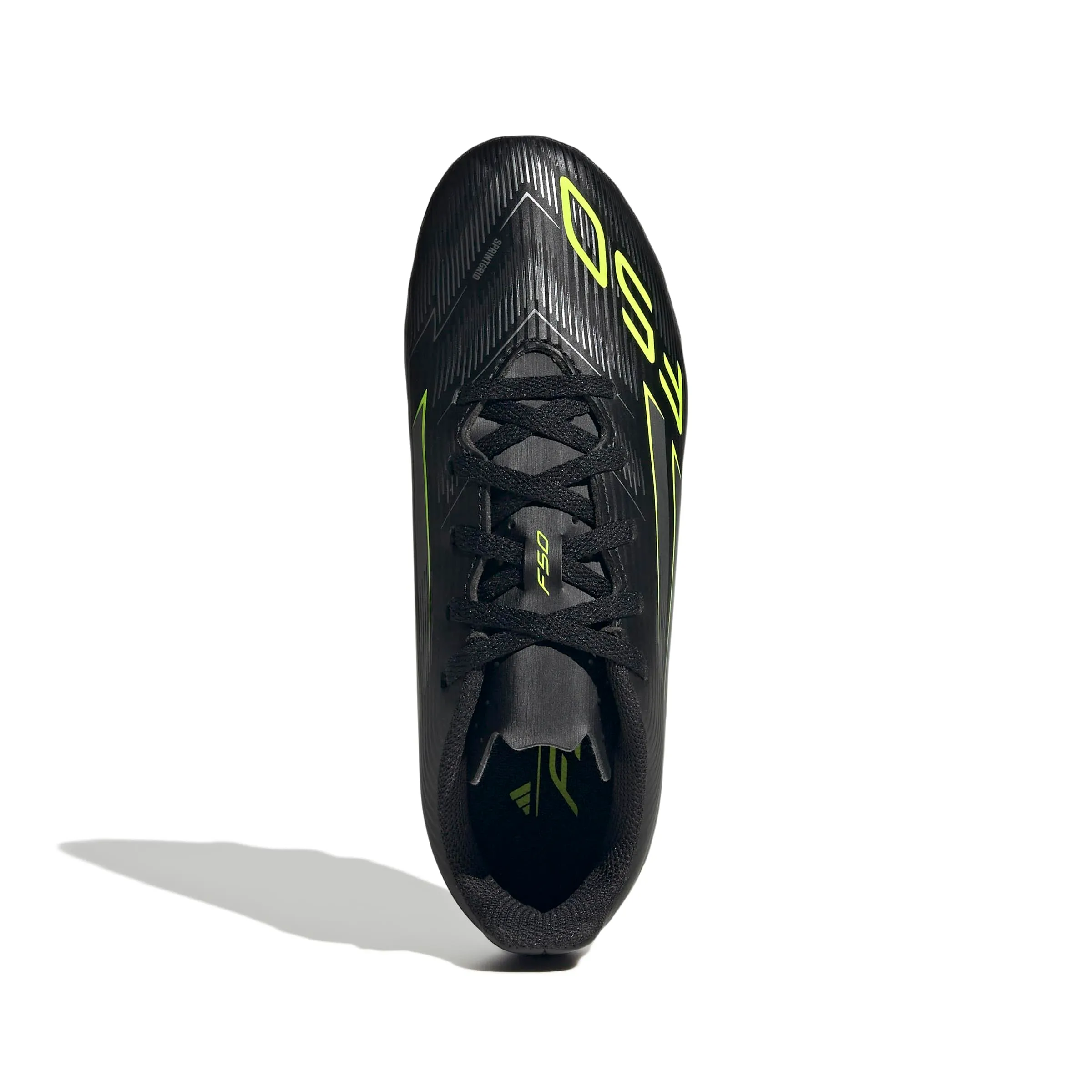 adidas F50 Club Firm Ground/Multi Ground Football Boots Kids, Core Black/Iron Metallic/Lucid Lemon, 35.5 EU - immagine 2