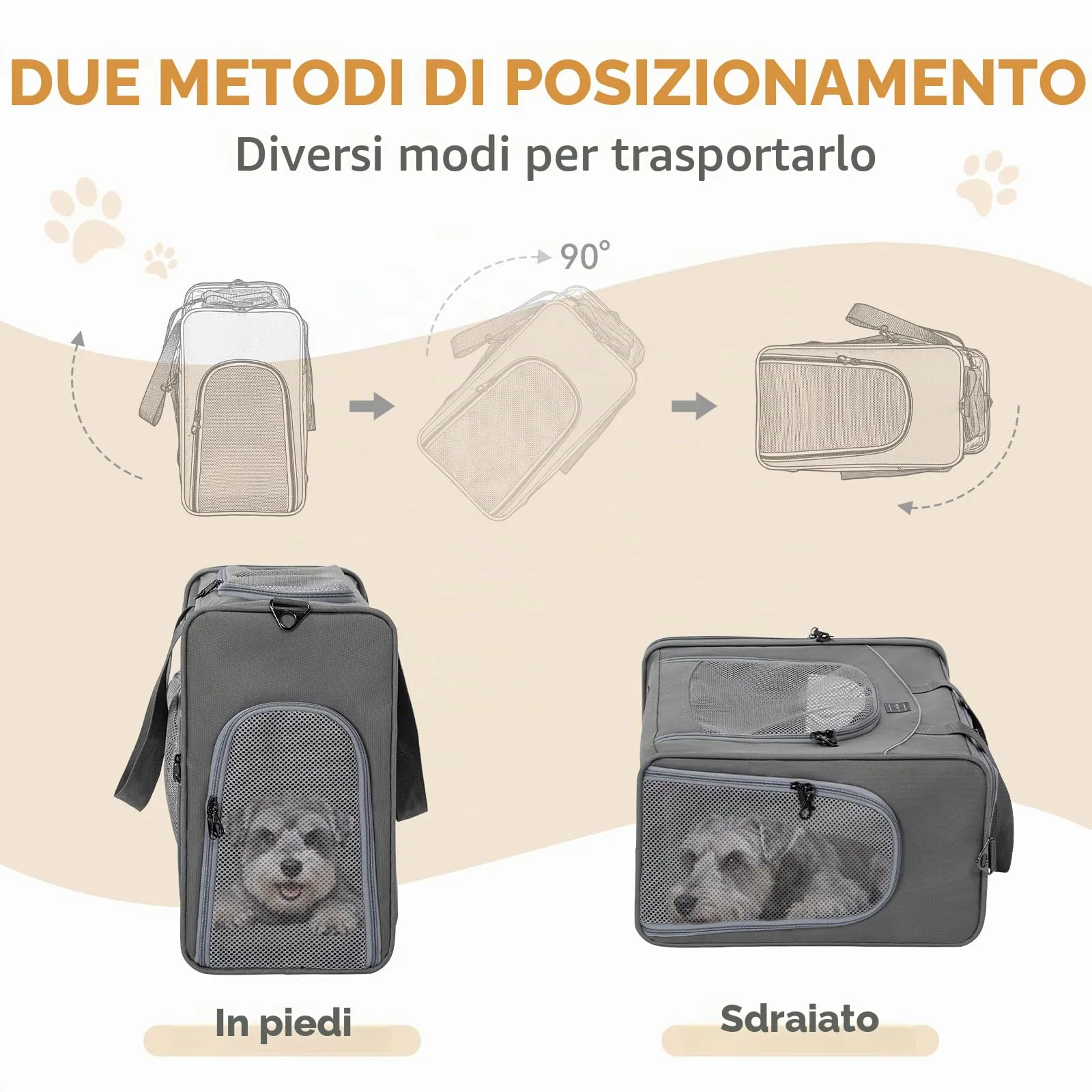 Petsfit Trasportino per Cani e Gatti, 55 x 40 x 23 cm - immagine 2