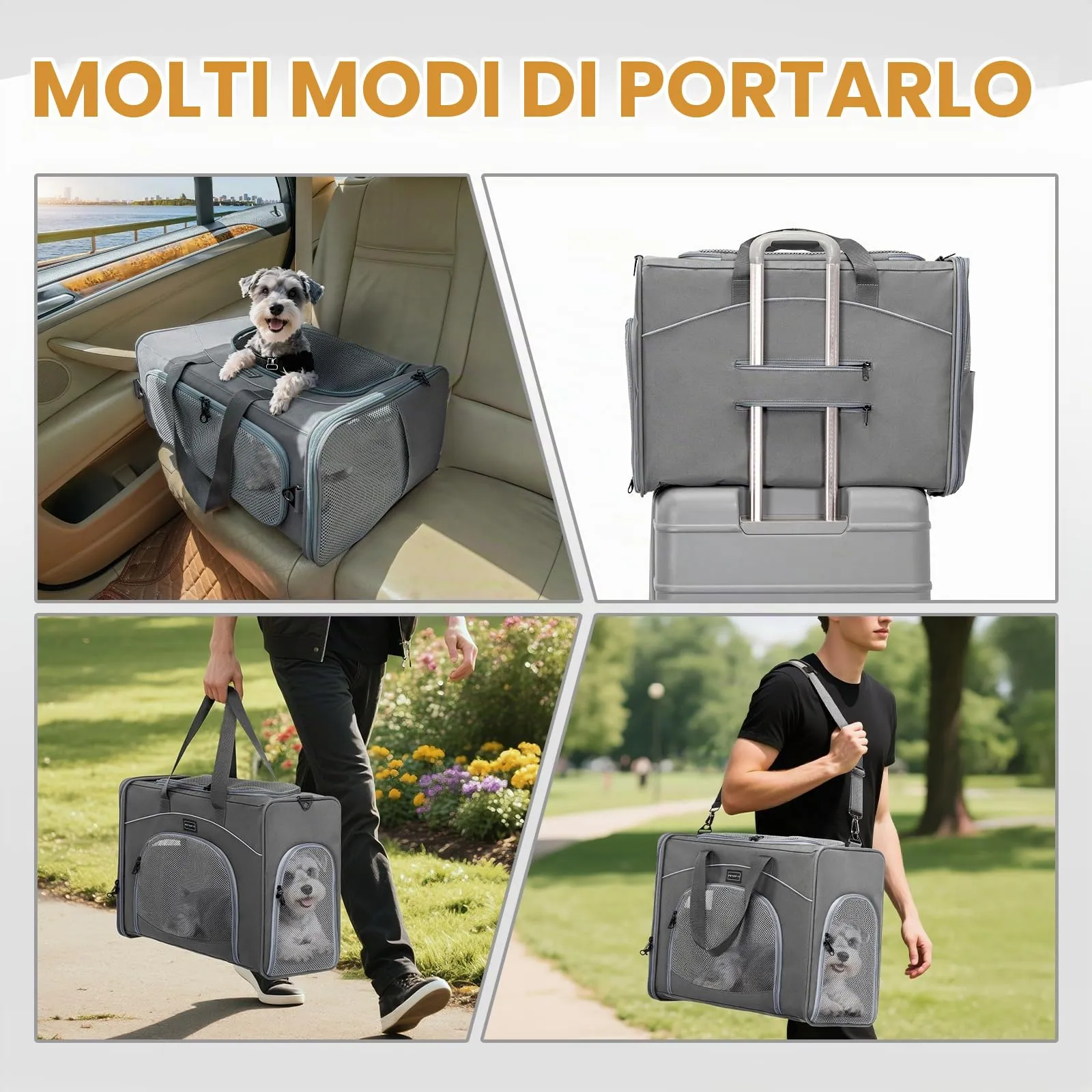 Petsfit Trasportino per Cani e Gatti, 55 x 40 x 23 cm - immagine 8