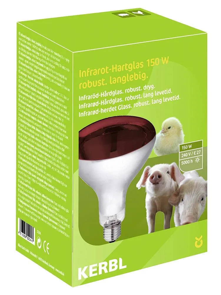 Kerbl Kit Lampada a Raggi Infrarossi Riscaldante 250W con Riflettore, Griglia di Protezione, Catena di Fissaggio e Cavo da 2.5m - immagine 6