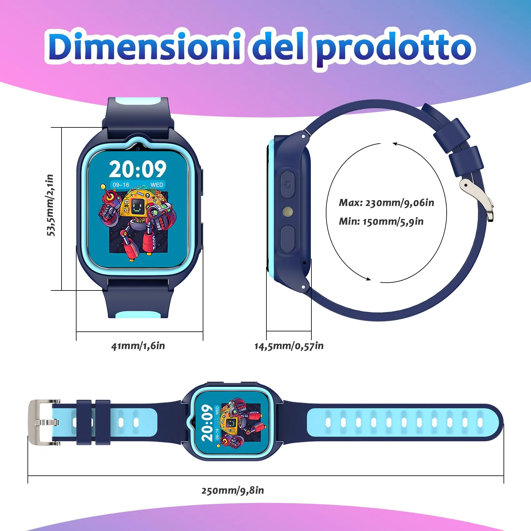 Blackview Smartwatch per Bambini, Schermo TFT 1.75 pollici, 30 Giochi, Fotocamera HD, Video, Lettore Musicale, Contapassi, Torcia e Sveglia - immagine 8