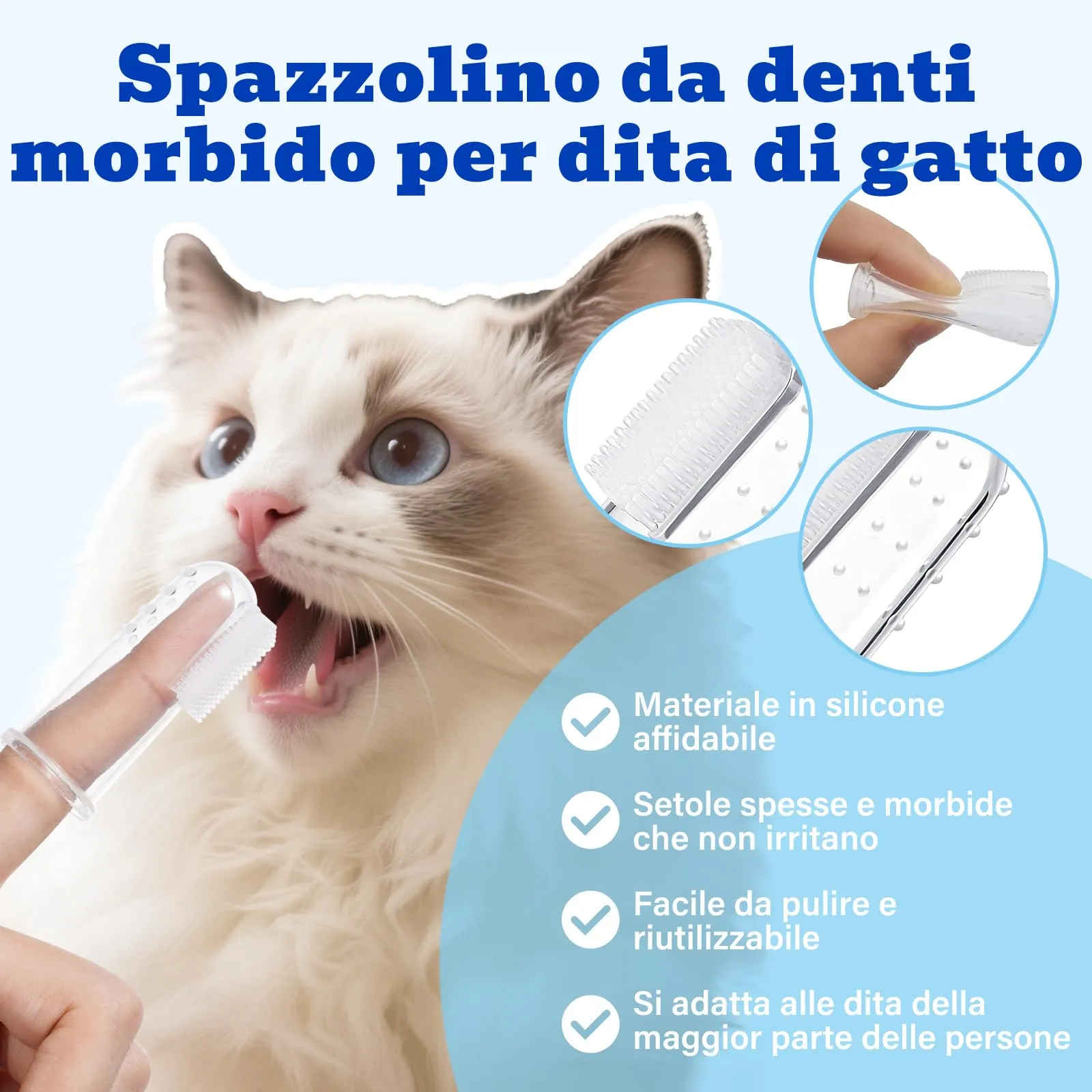 Oivolii Kit Dentifricio per Gatti al Gusto di Tonno senza Fluoro, 30 g - immagine 6
