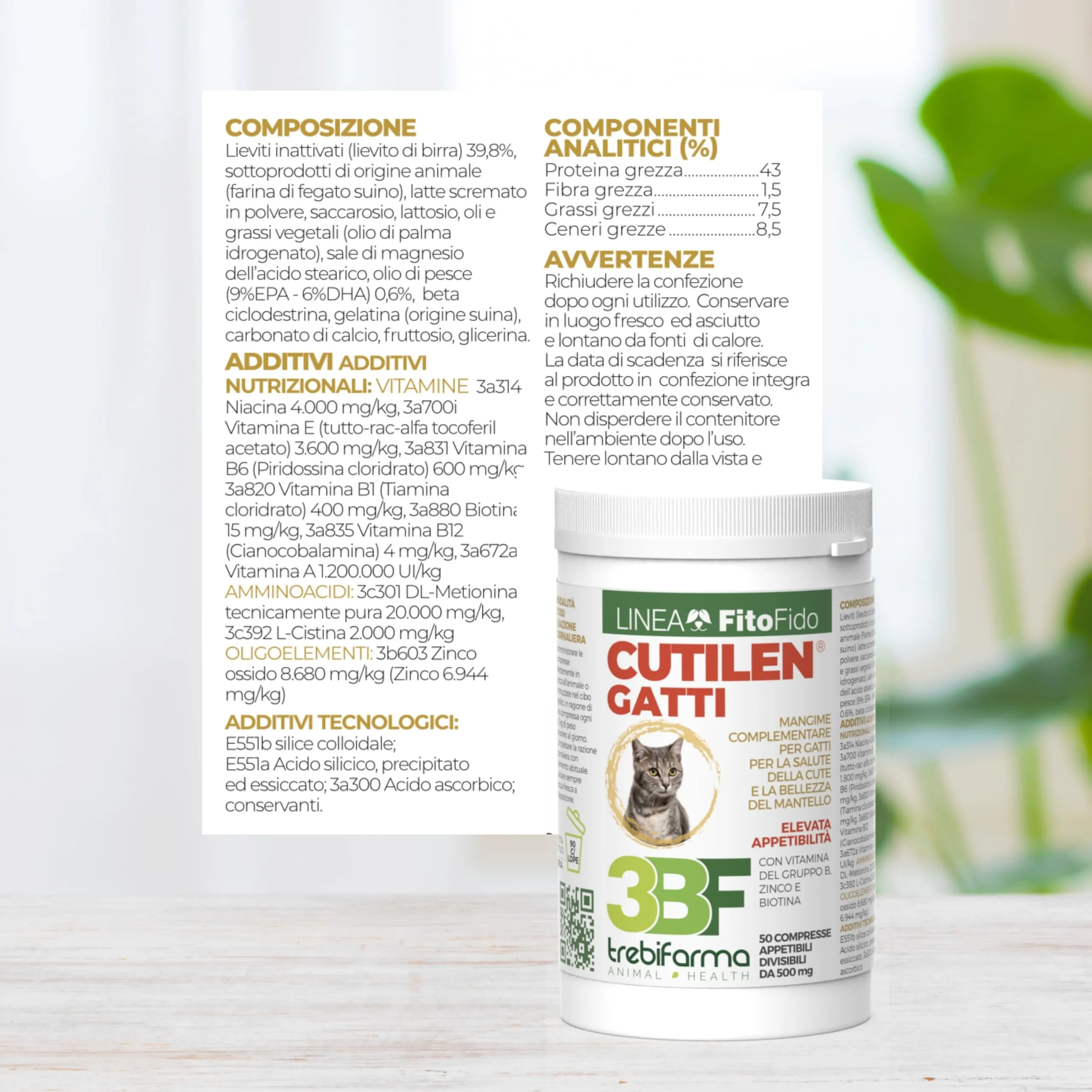 Trebifarma Cutilen Gatti per Pelle e Pelo con Vitamine, Zinco e Olio di Pesce, 25 g - immagine 4