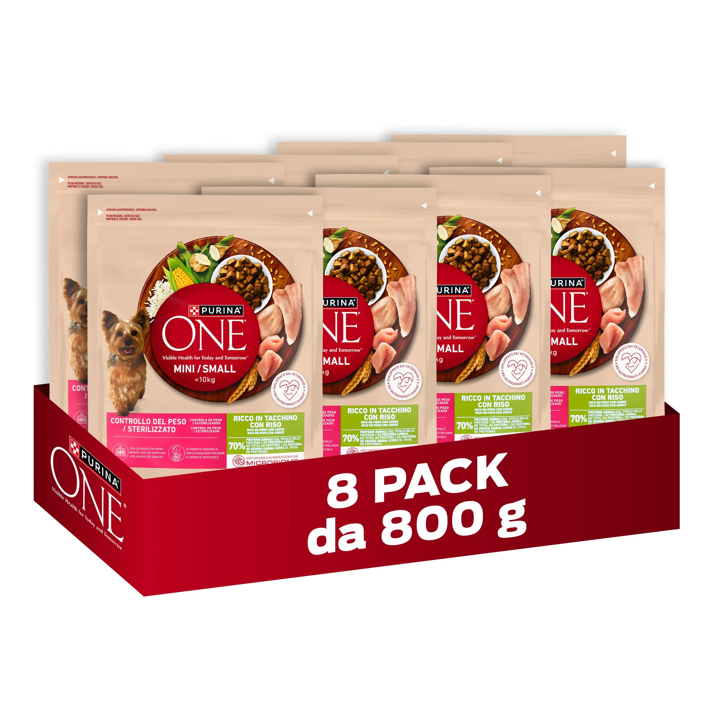 Purina One Controllo del Peso Crocchette per Cani Adulti, 8 x 800g - immagine 1