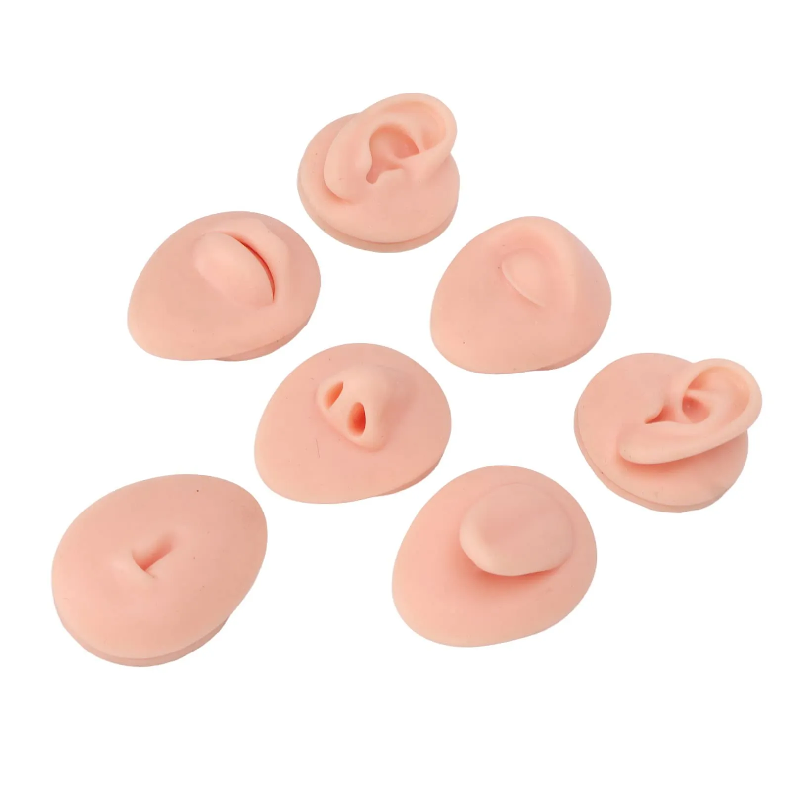 Socobeta Body Piercing Practice Model Simulation Silicone Ear Eye Nose Mouth Tongue and Navel for Beginners (Light Skin Color) - immagine 8