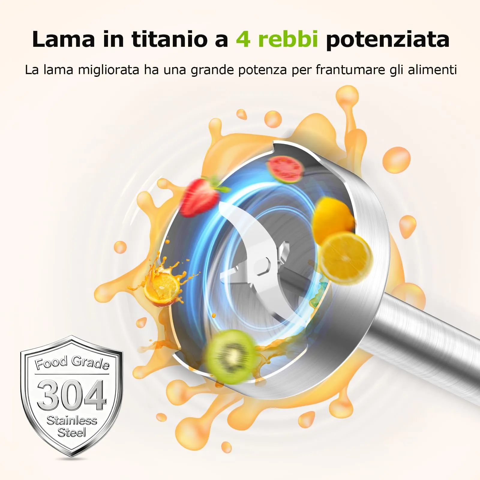 Bonsenkitchen Frullatore a Immersione 1000W con Vaso Graduato da 700 ml - immagine 4