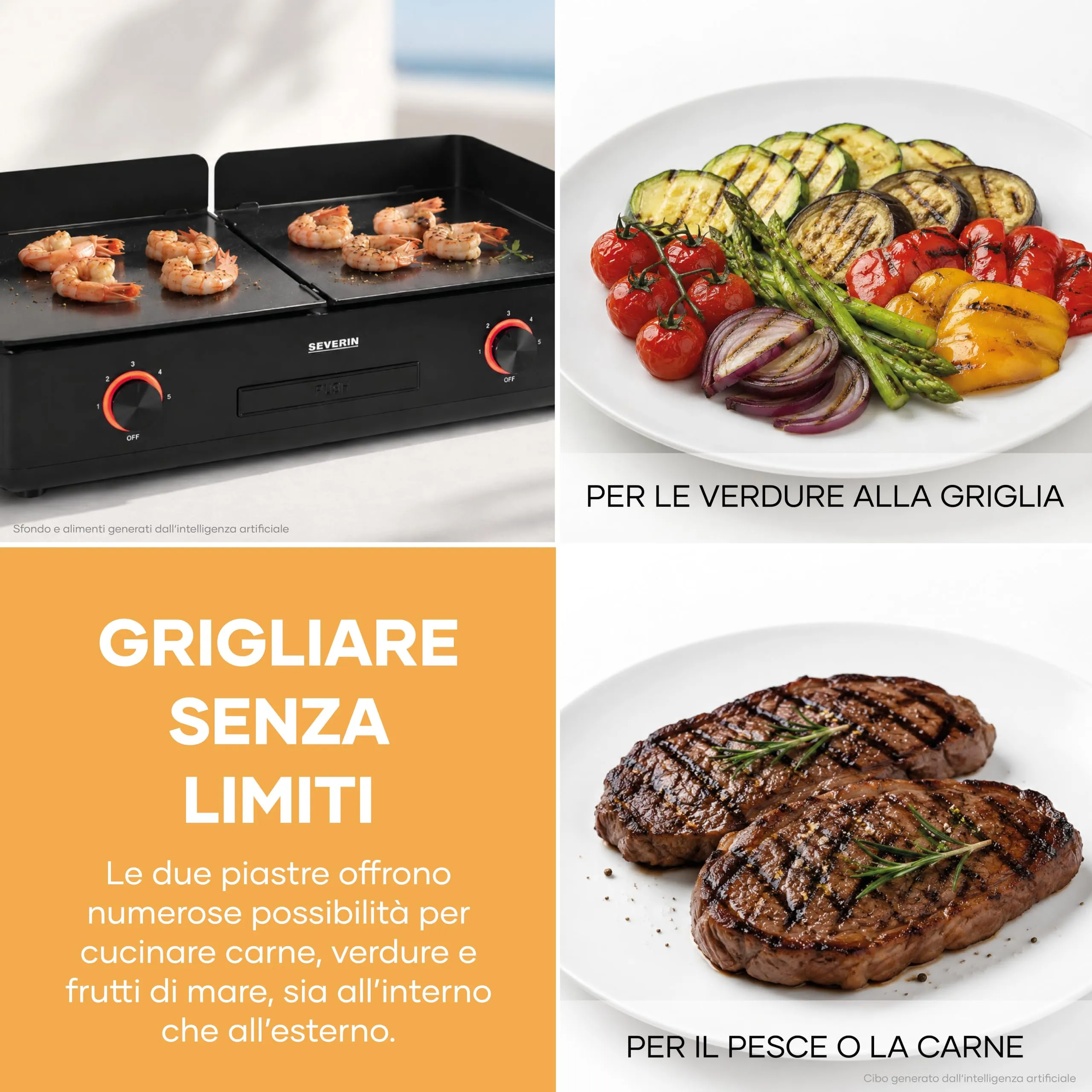 Severin Piastra Griglia Plancha XXL 2200W PG 8569 - immagine 5