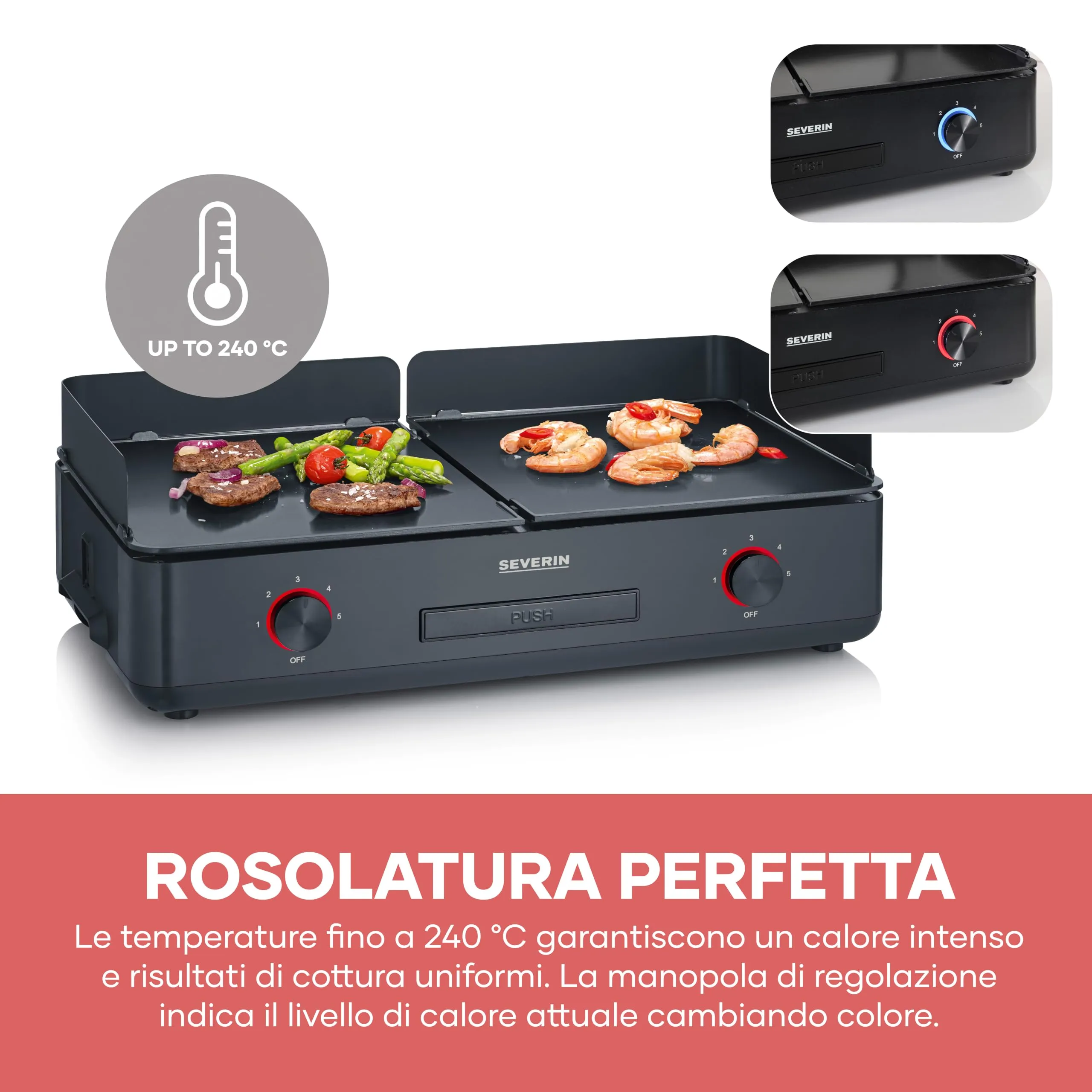 Severin Piastra Griglia Plancha XXL 2200W PG 8569 - immagine 6