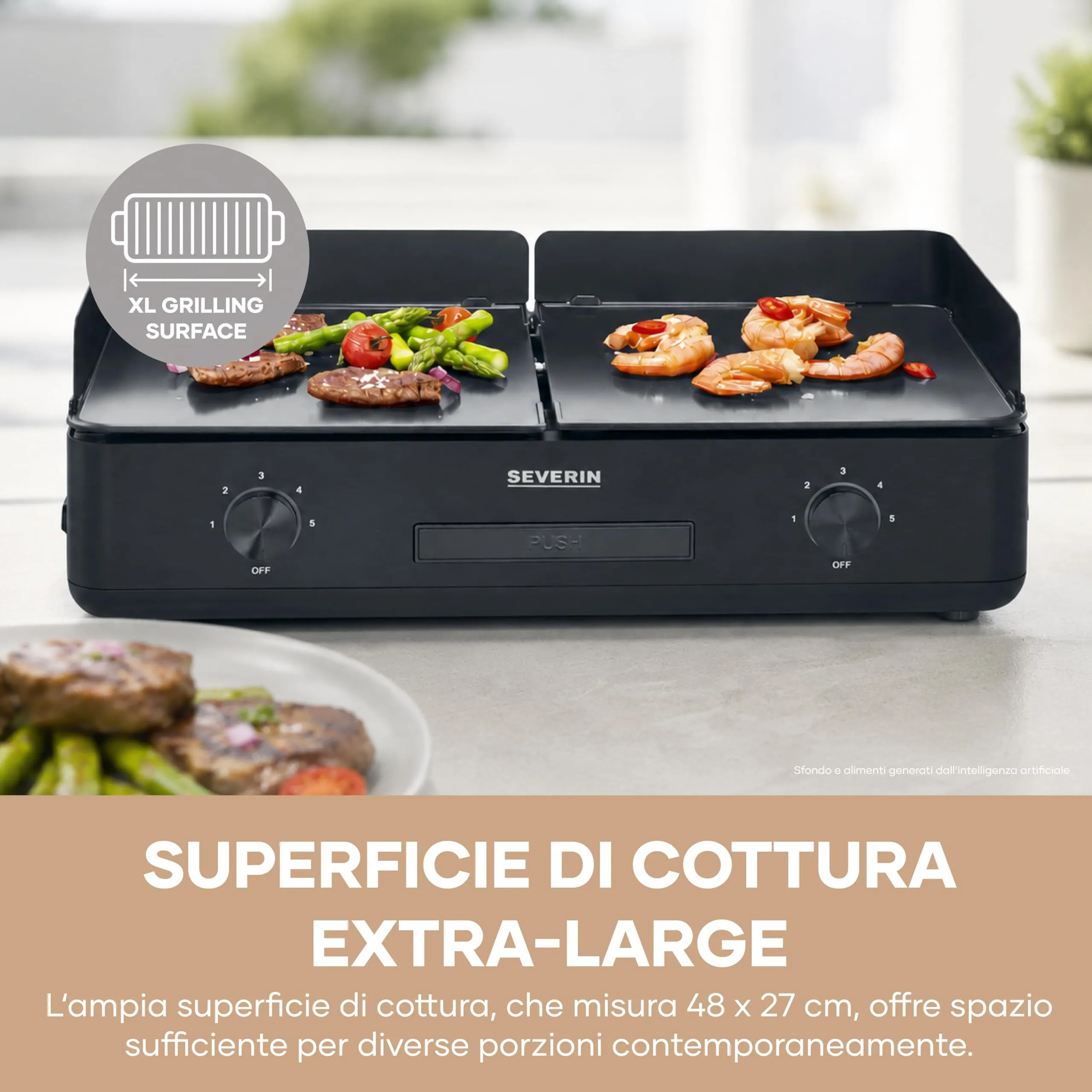 Severin Piastra Griglia Plancha XXL 2200W PG 8569 - immagine 7