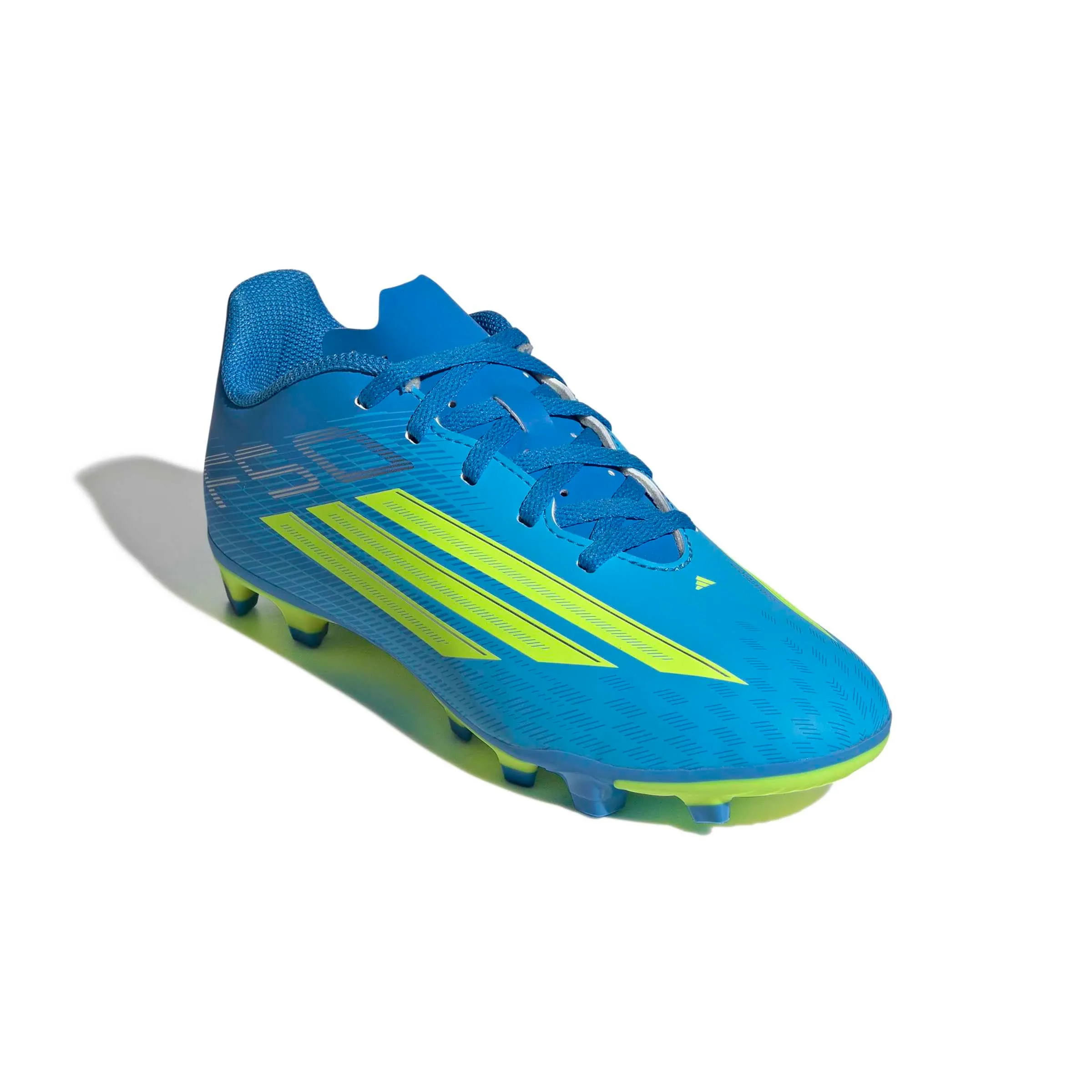 adidas F50 Club Firm Ground/Multi Ground Football Boots Kids, Lucid Ray Blue/Team Solar Yellow 2/Lucid Aquamarine, 29 EU - immagine 4
