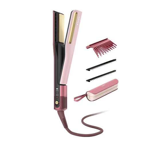 Shark SilkiPro Straight Piastra e Asciugacapelli con Custodia Termoresistente, Rosa - immagine 1