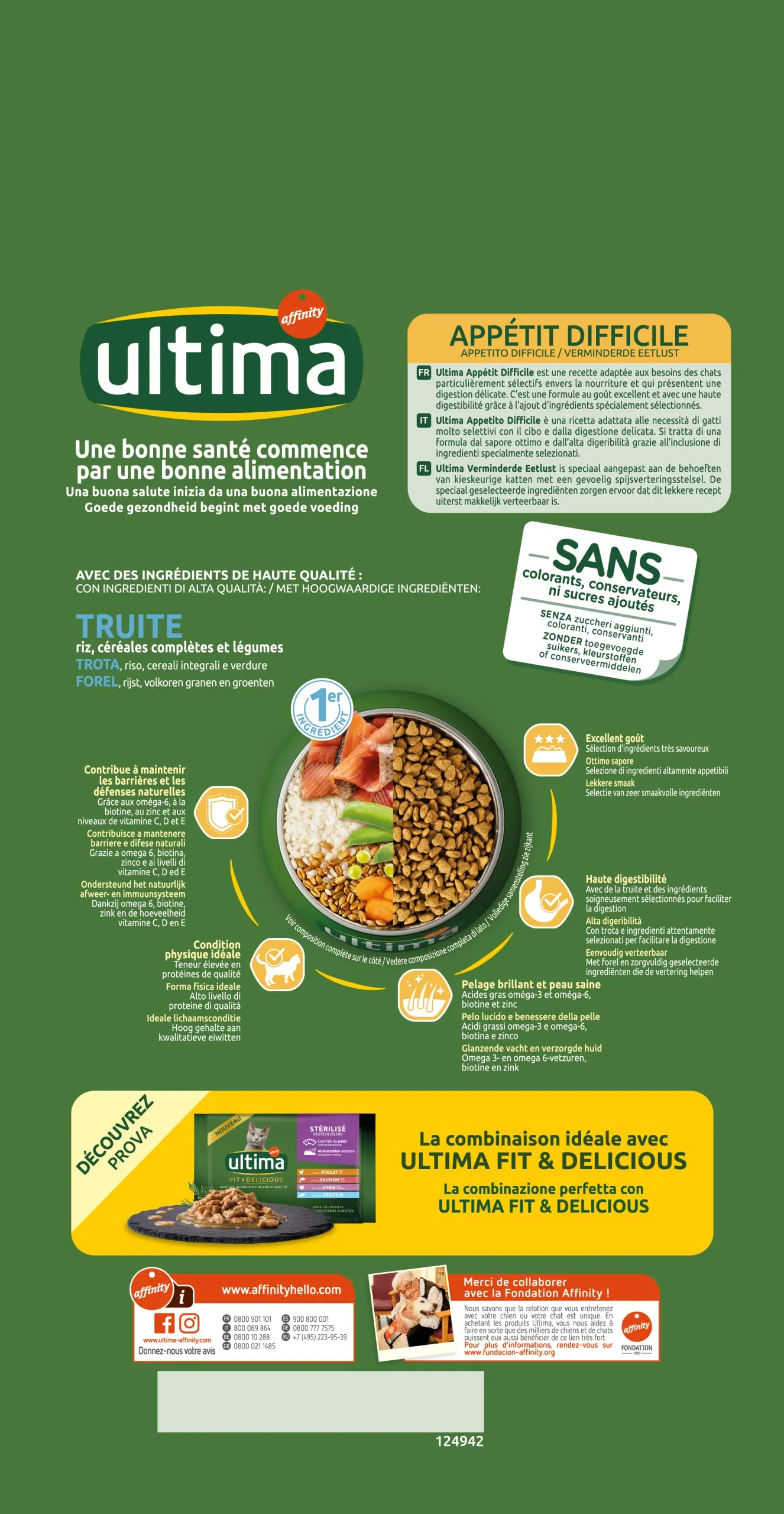 Ultima Cibo per Gatti Appetito Difficile con Trota, 1500g - immagine 4
