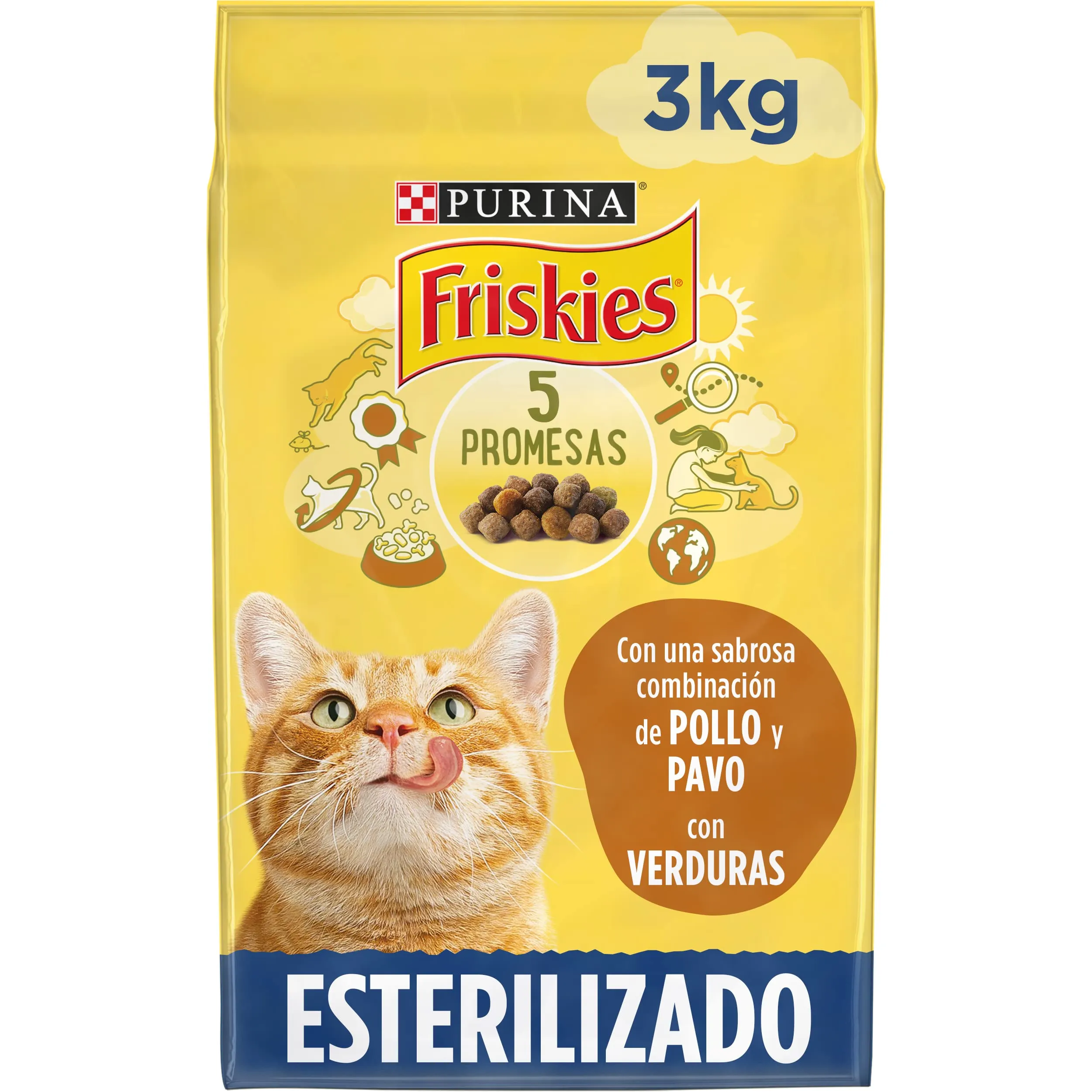 Purina Friskies Cibo per gatto Sterilizzato Adulto con tacchino e verdure, 4 x 3 kg - immagine 1