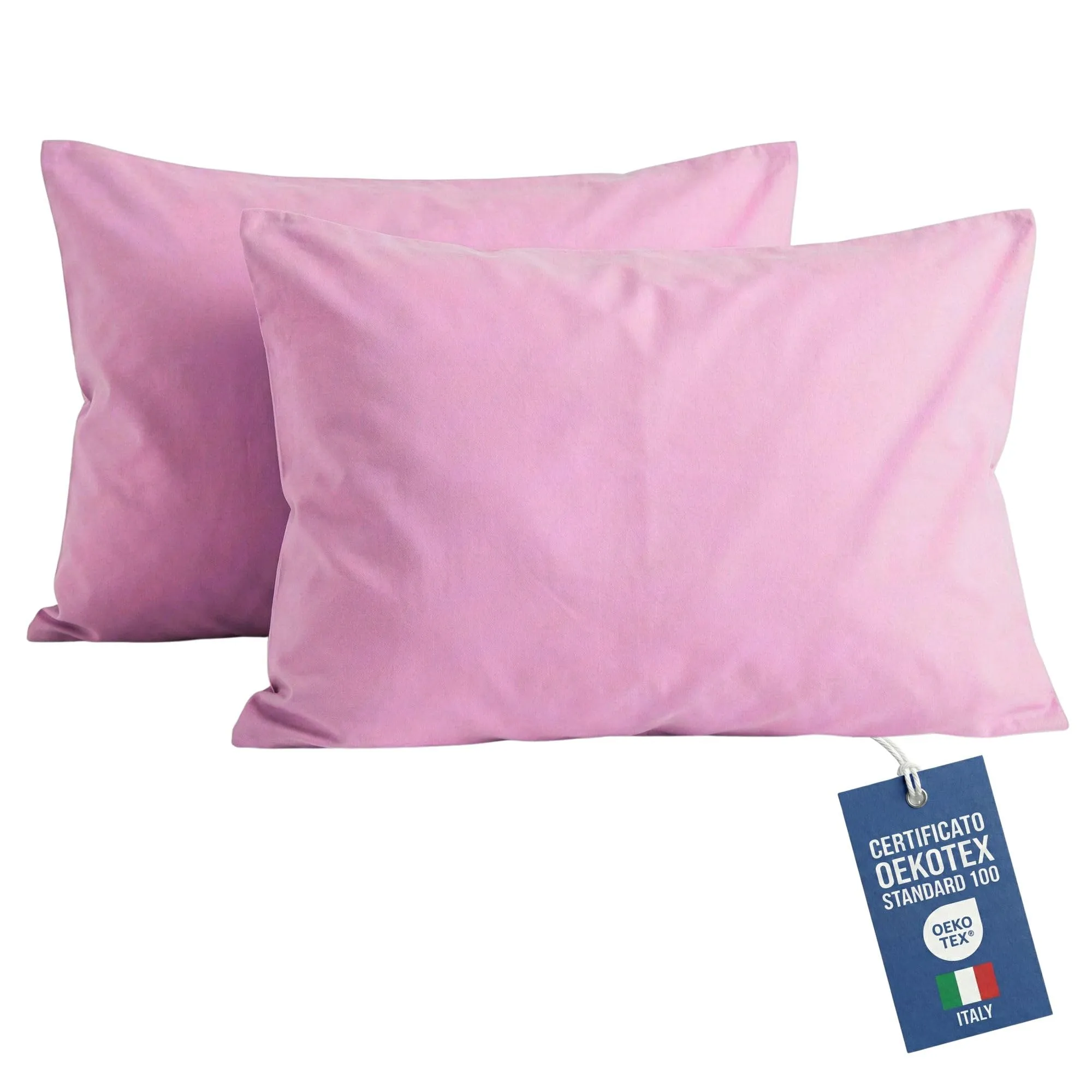 NARCISO Federe Cuscino Letto 50x80 100% Cotone, Antiacaro e Anallergiche, Made in Italy, Certificato OEKOTEX (Rosa Scuro) - immagine 1
