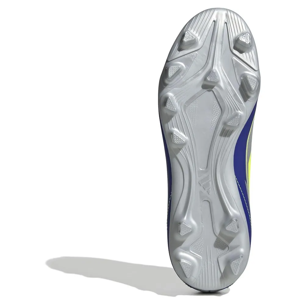 adidas Bambini F50 Club Football Boots FG/MG, Silver Met./Solar Yellow/Lucid Blue, 36 EU - immagine 2