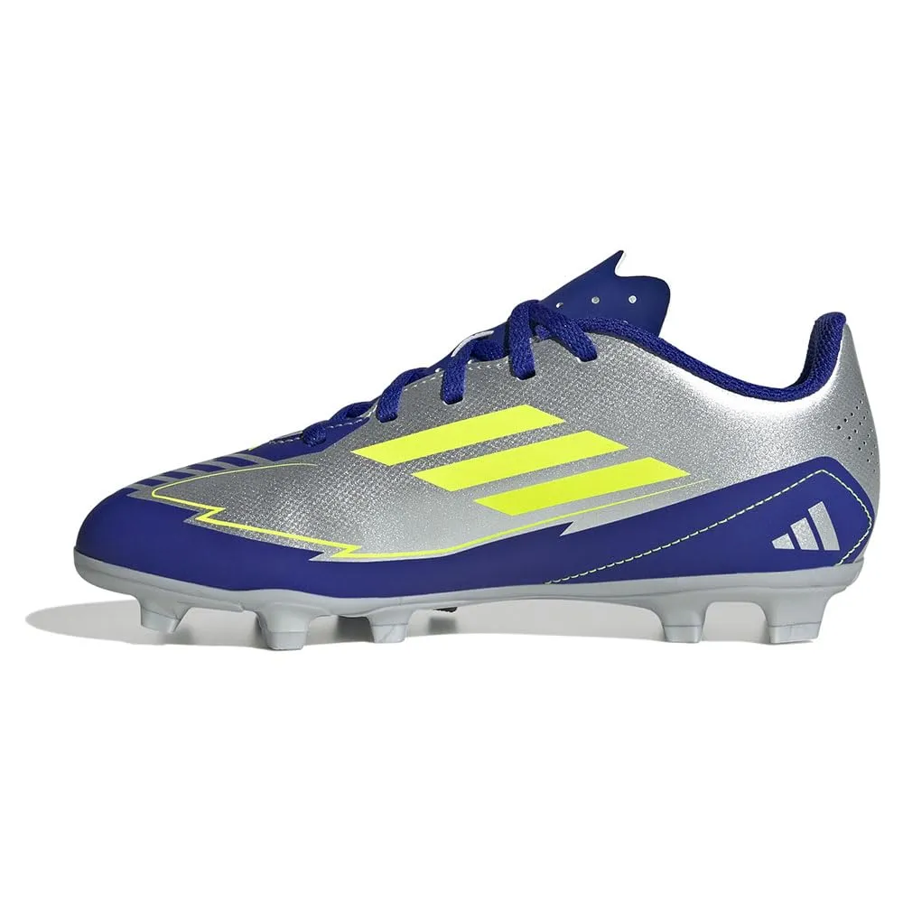 adidas Bambini F50 Club Football Boots FG/MG, Silver Met./Solar Yellow/Lucid Blue, 36 EU - immagine 3