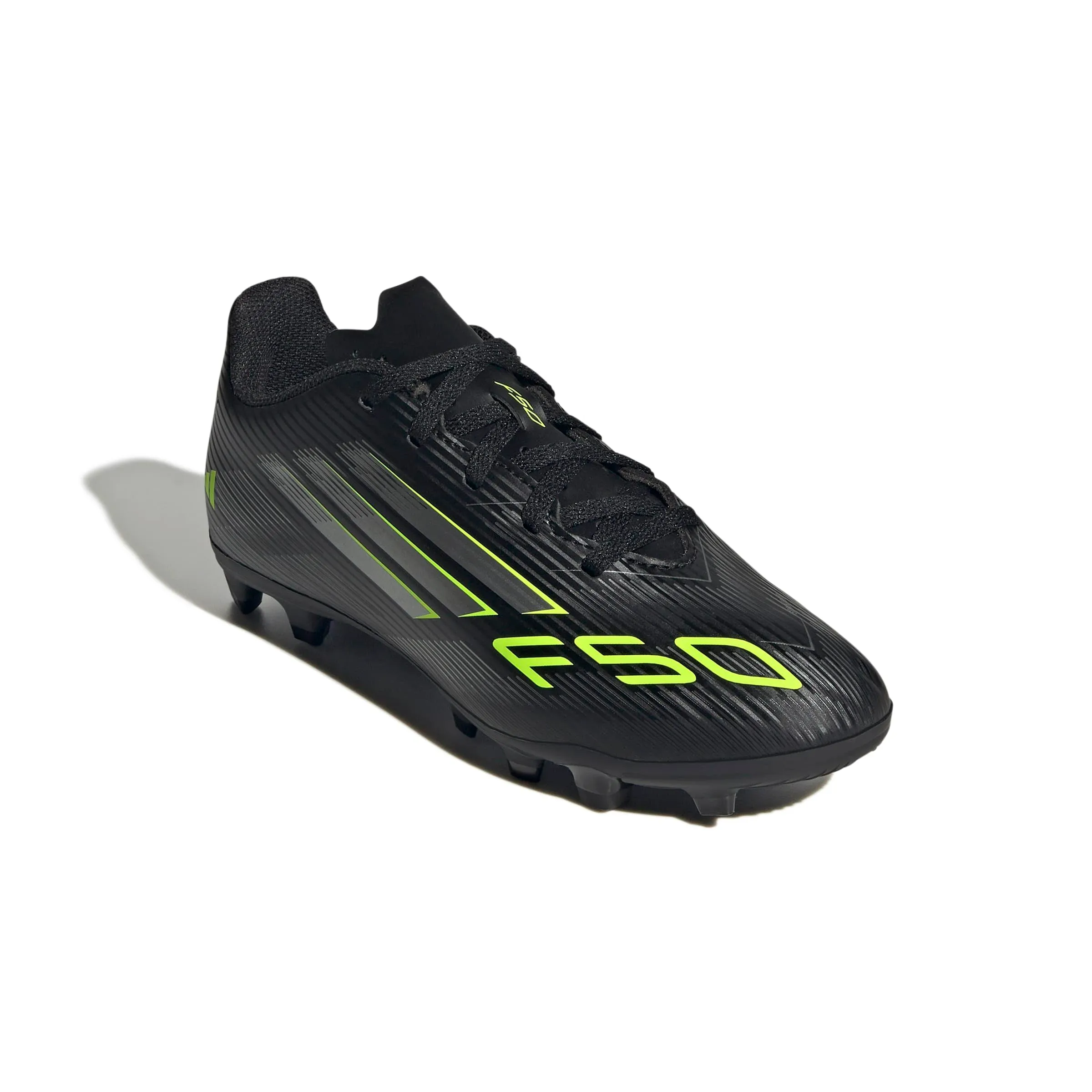 adidas F50 Club Firm Ground/Multi Ground Football Boots Kids, Core Black/Iron Metallic/Lucid Lemon, 29 EU - immagine 4