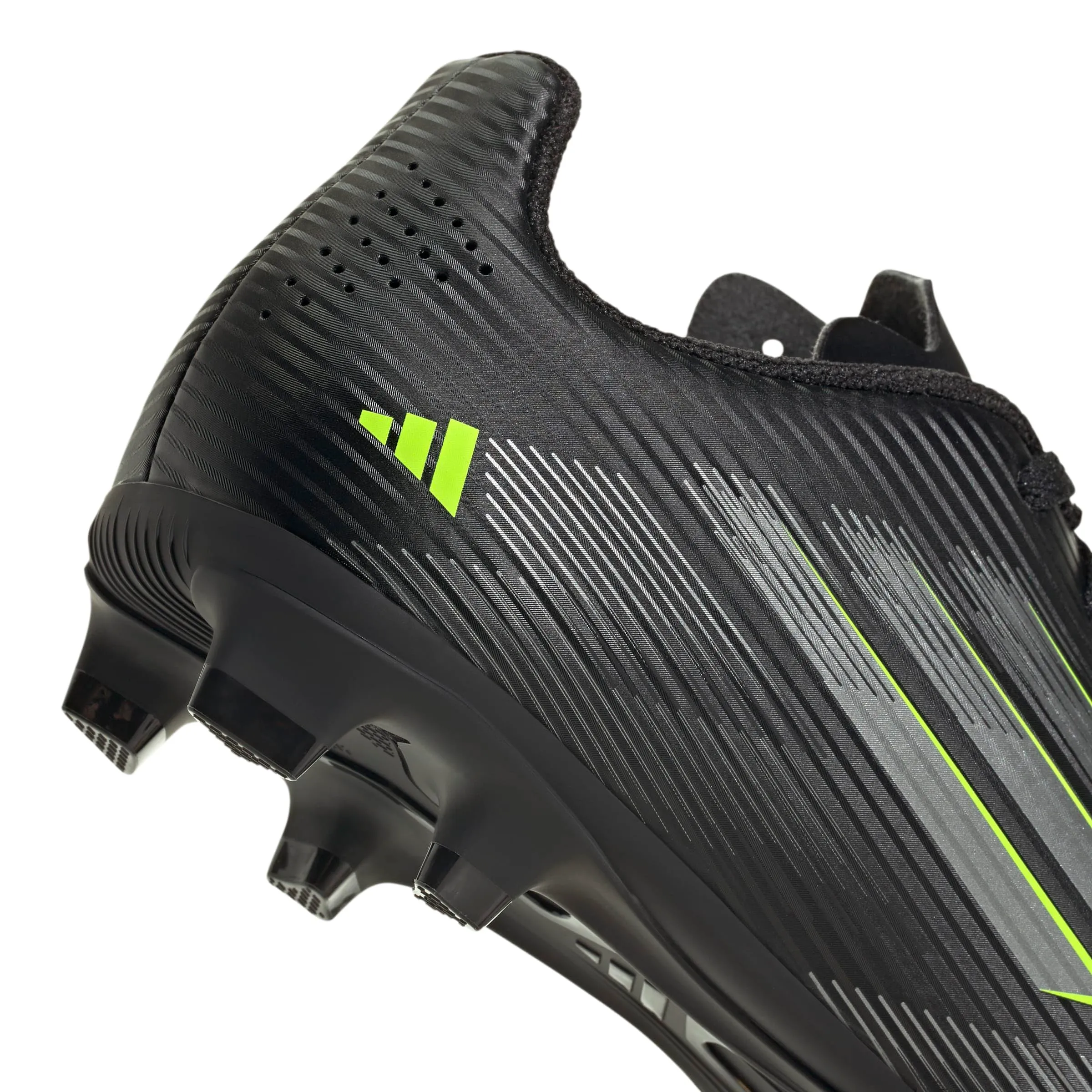 adidas F50 Club Firm Ground/Multi Ground Football Boots Kids, Core Black/Iron Metallic/Lucid Lemon, 38 EU - immagine 7