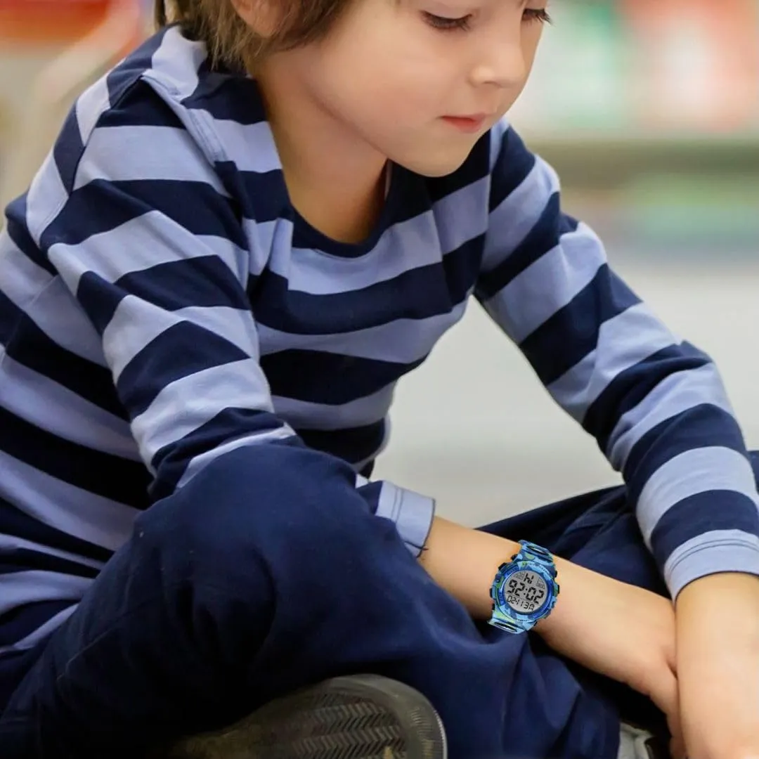aswan watch Orologio Digitale Bambino con Sveglia e Cronometro, Blu, S/M - immagine 4