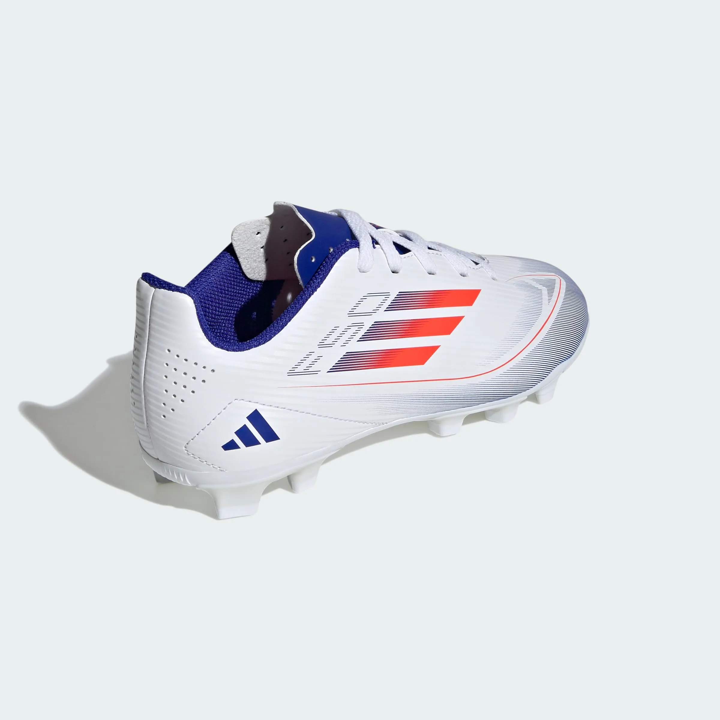 adidas Bambini F50 Club Football Boots Flexible Ground, Cloud White / Solar Red / Lucid Blue, 36 EU - immagine 6