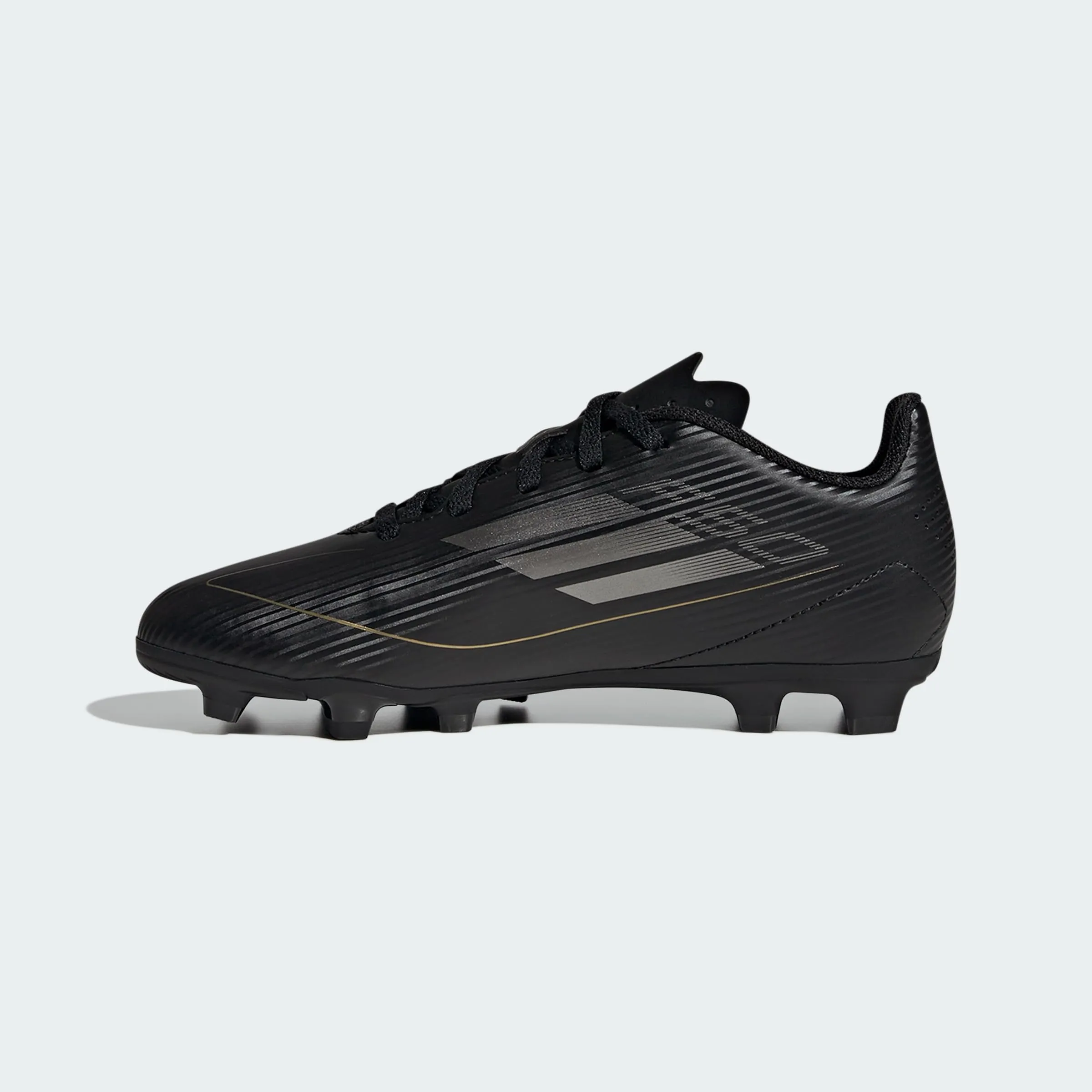 adidas F50 Club Flexible Ground Football Boots, Core Black Iron Metallic Gold Metallic, 38 2/3 EU - immagine 2