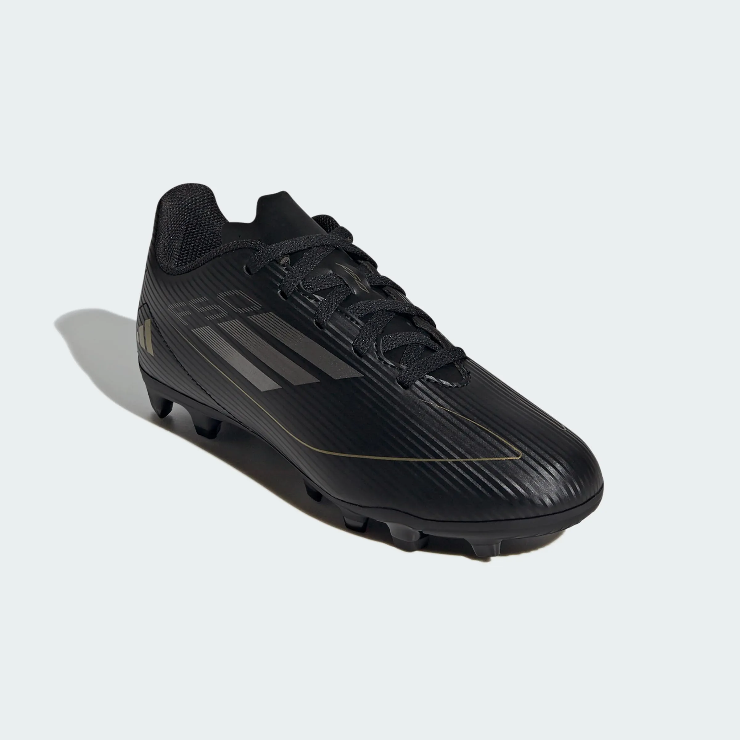 Adidas Bambini F50 Club Football Boots Flexible Ground, Core Black/Iron Metallic/Gold, 28 EU - immagine 5