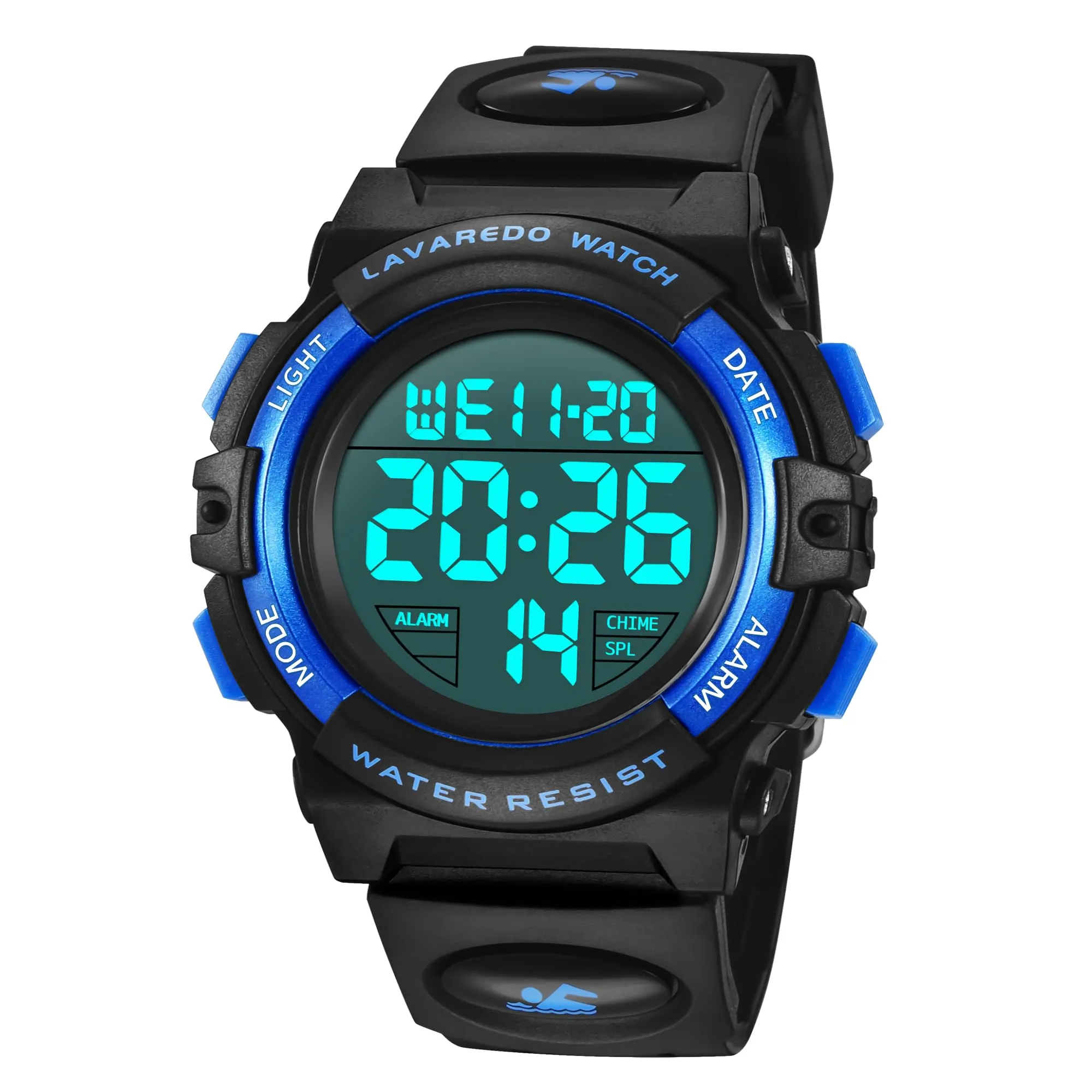 aswan watch Orologio Digitale Bambino con Sveglia e Cronometro, Blu S/M - immagine 1