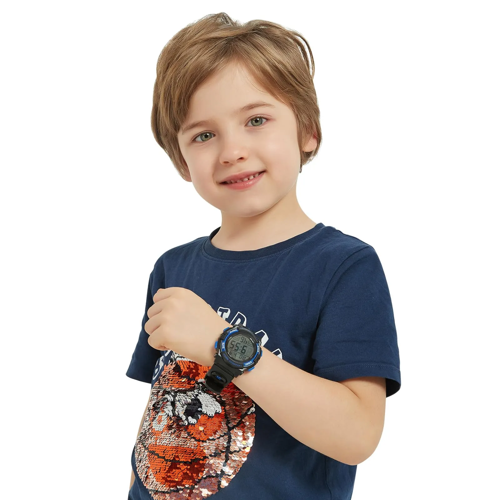 aswan watch Orologio Digitale Bambino con Sveglia e Cronometro, Blu S/M - immagine 4