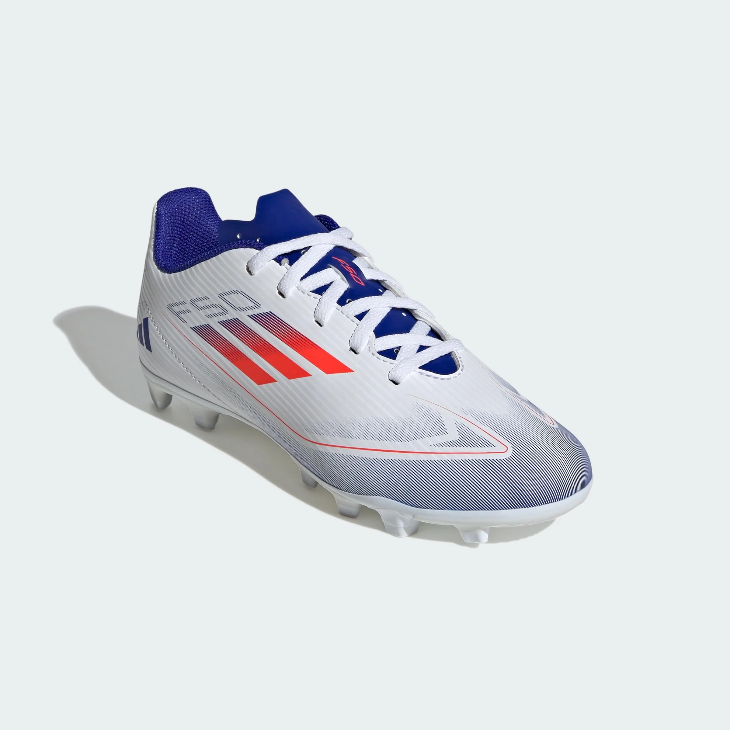 adidas Bambini F50 Club Football Boots, Cloud White / Solar Red / Lucid Blue, 30 EU - immagine 5