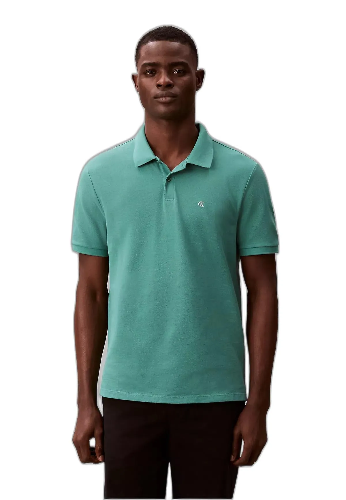 Calvin Klein SS Monogram Pique Polo LV040EM269, Wild Green, M - immagine 1
