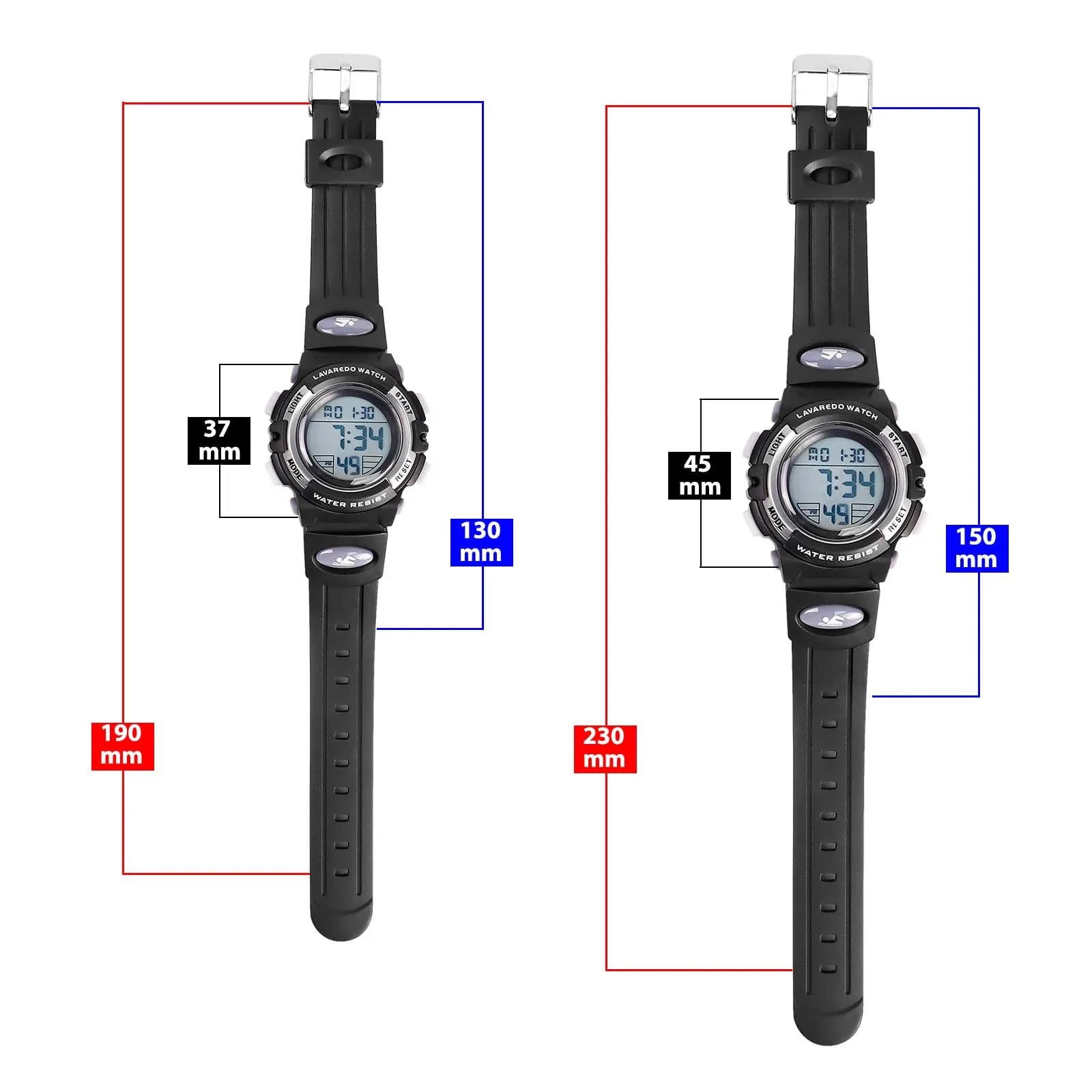aswan watch Orologio Digitale Bambino con Sveglia e Cronometro, Blu S/M - immagine 5