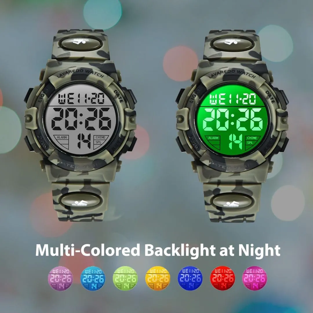 aswan watch Orologio Digitale Bambino con Sveglia e Cronometro, Blu S/M - immagine 3