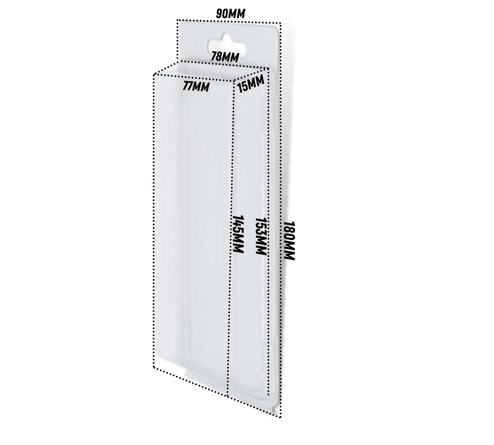 DOJA Barcelona Scatole Blister Auto-Chiusura in PVC Trasparente, Interno 145x77x15 mm, Esterno 180x90x25 mm, 50 Pezzi - immagine 3