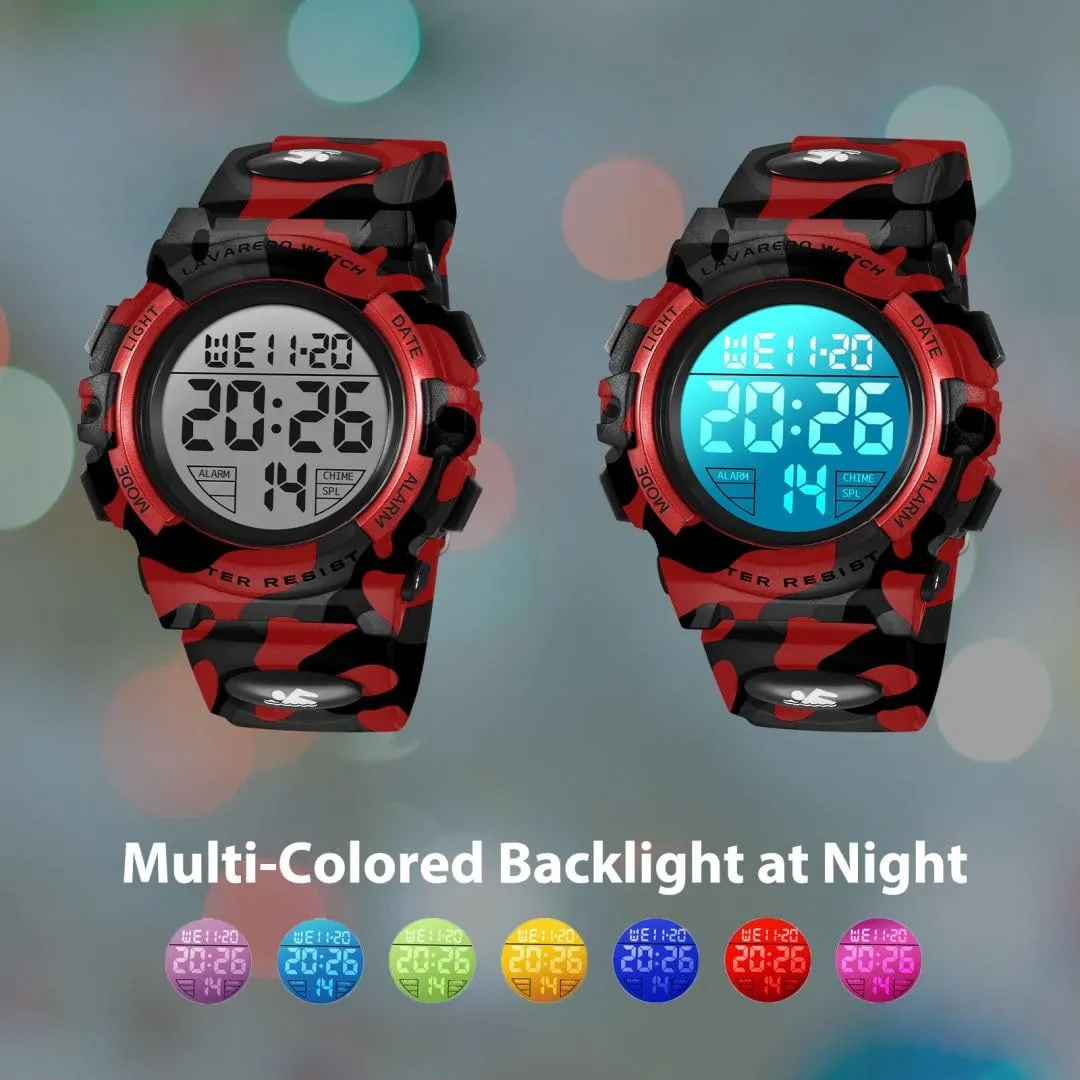 aswan watch Orologio Digitale Bambino con Sveglia e Cronometro, Blu S/M - immagine 3