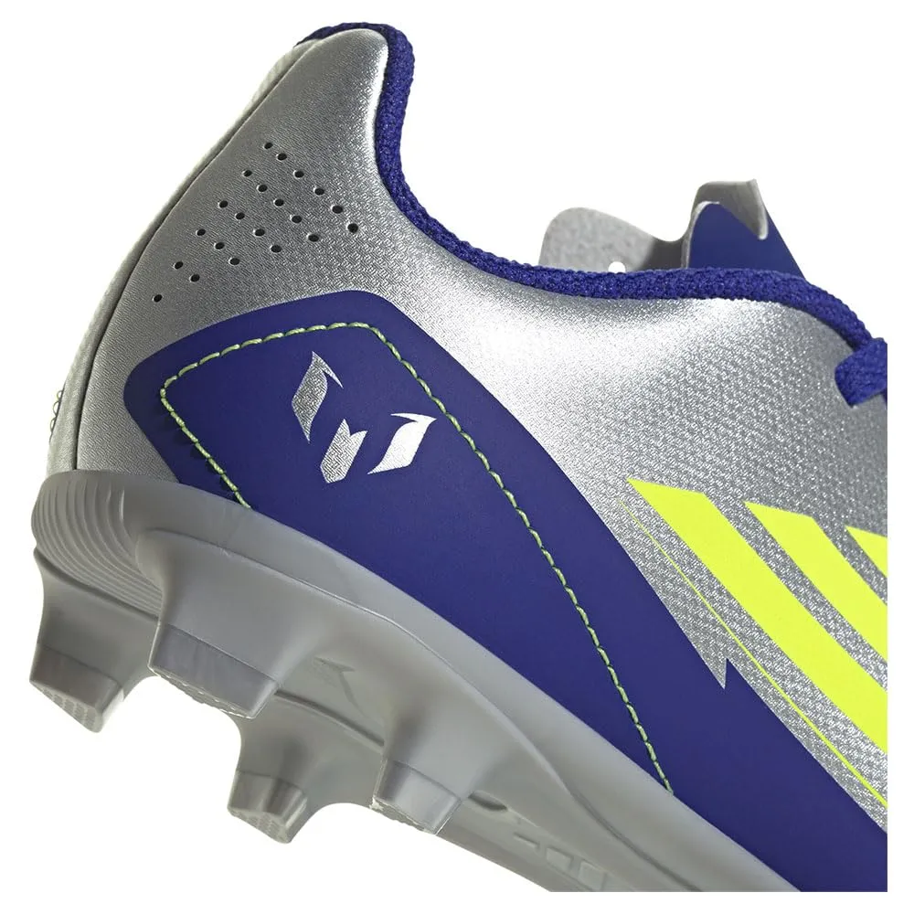 adidas Bambini F50 Club Football Boots FG/MG, Silver Met./Solar Yellow/Lucid Blue, 37 1/3 EU - immagine 8
