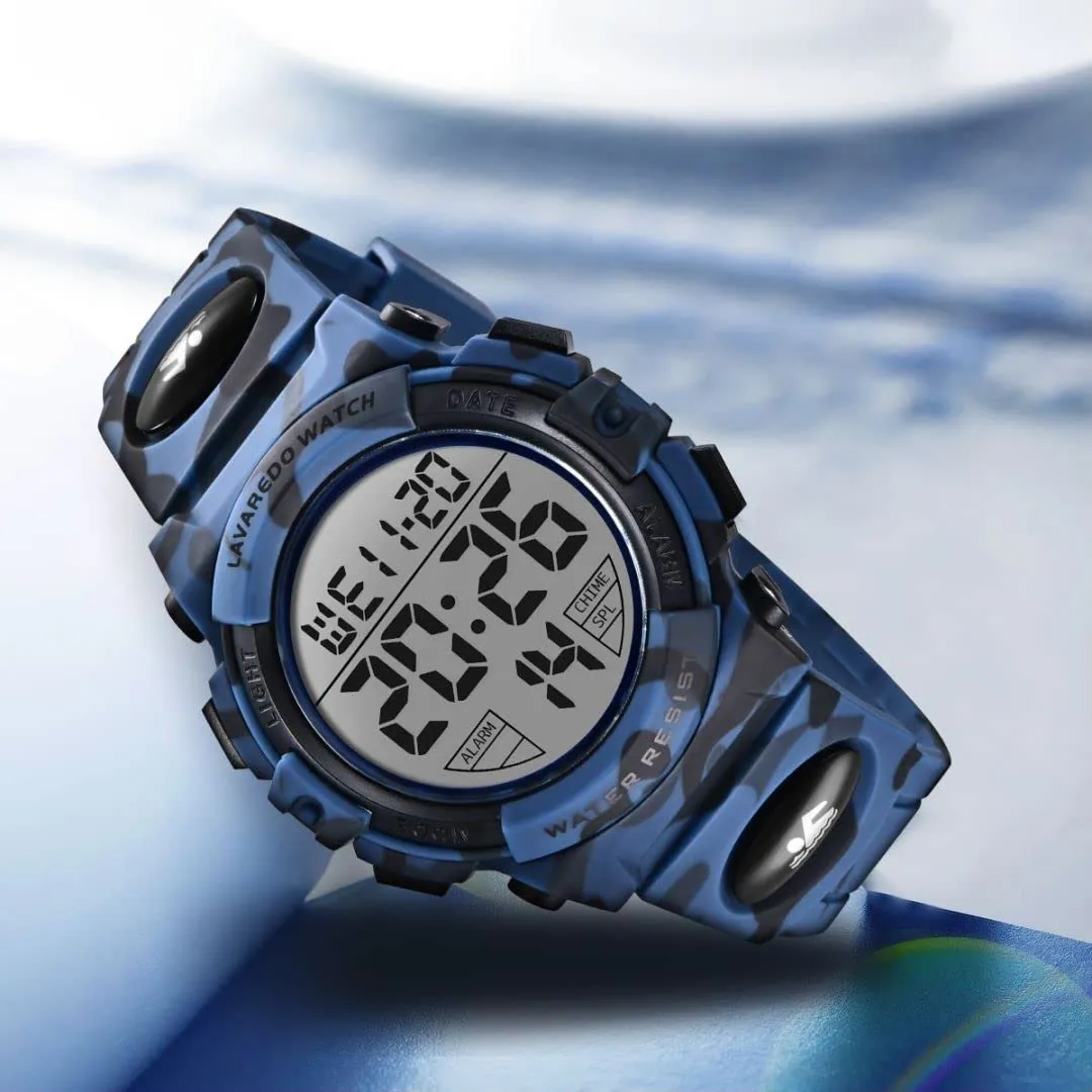 aswan watch Orologio Digitale Bambino con Sveglia e Cronometro, Blu S/M - immagine 5