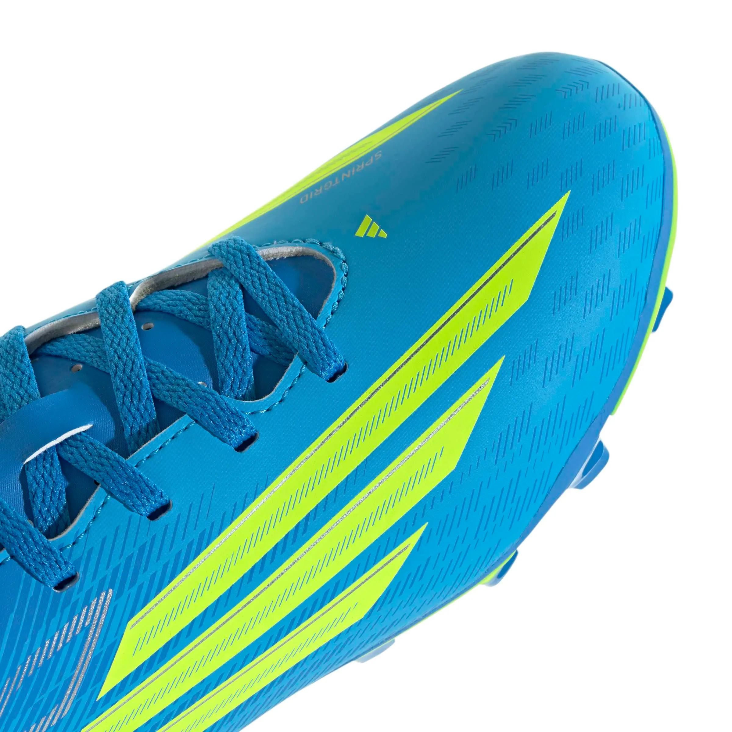 adidas F50 Club Firm Ground/Multi Ground Football Boots Kids, Lucid Ray Blue/Team Solar Yellow 2/Lucid Aquamarine, 38 2/3 EU - immagine 7