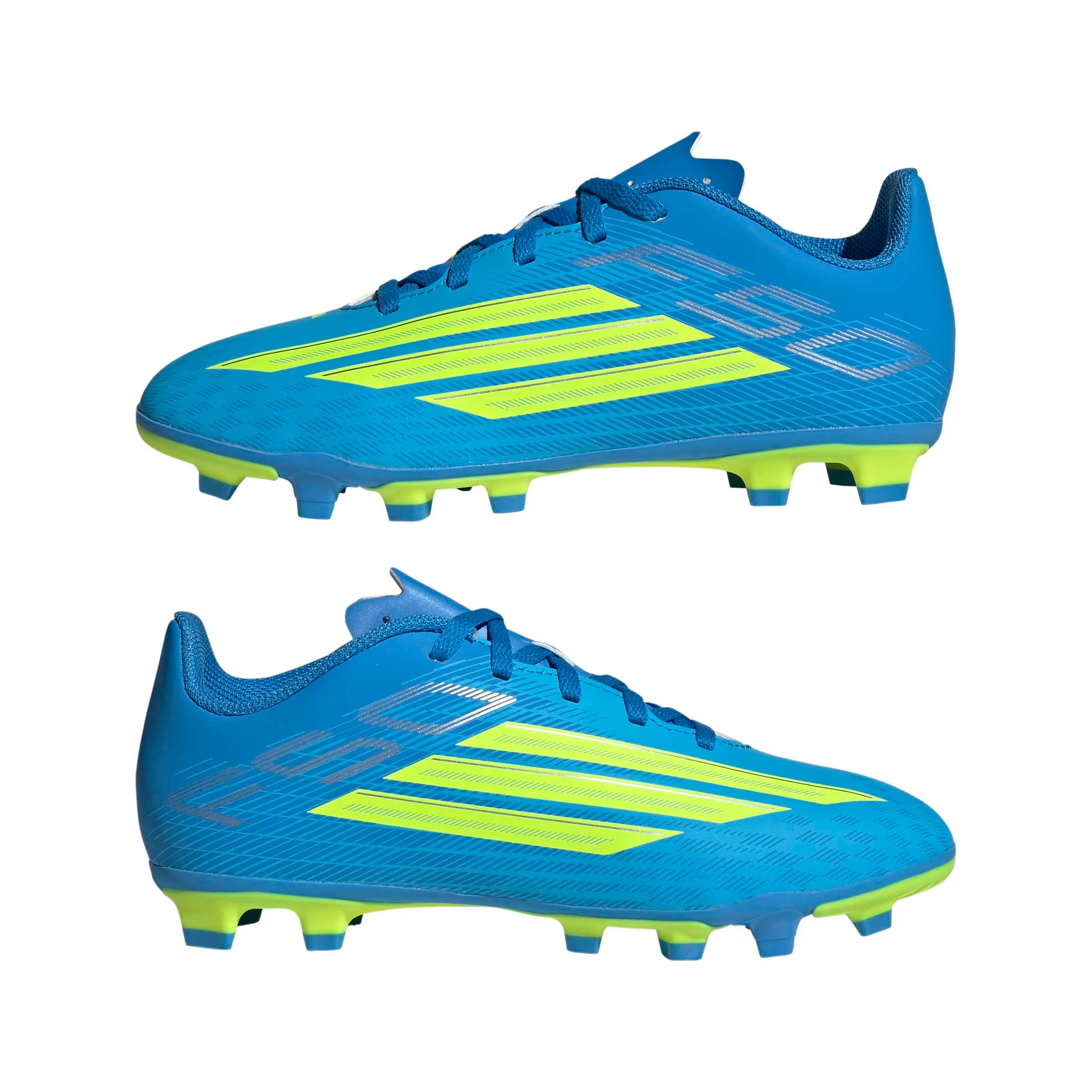 adidas F50 Club Firm Ground/Multi Ground Football Boots Kids, Lucid Ray Blue/Team Solar Yellow 2/Lucid Aquamarine, 38 2/3 EU - immagine 8