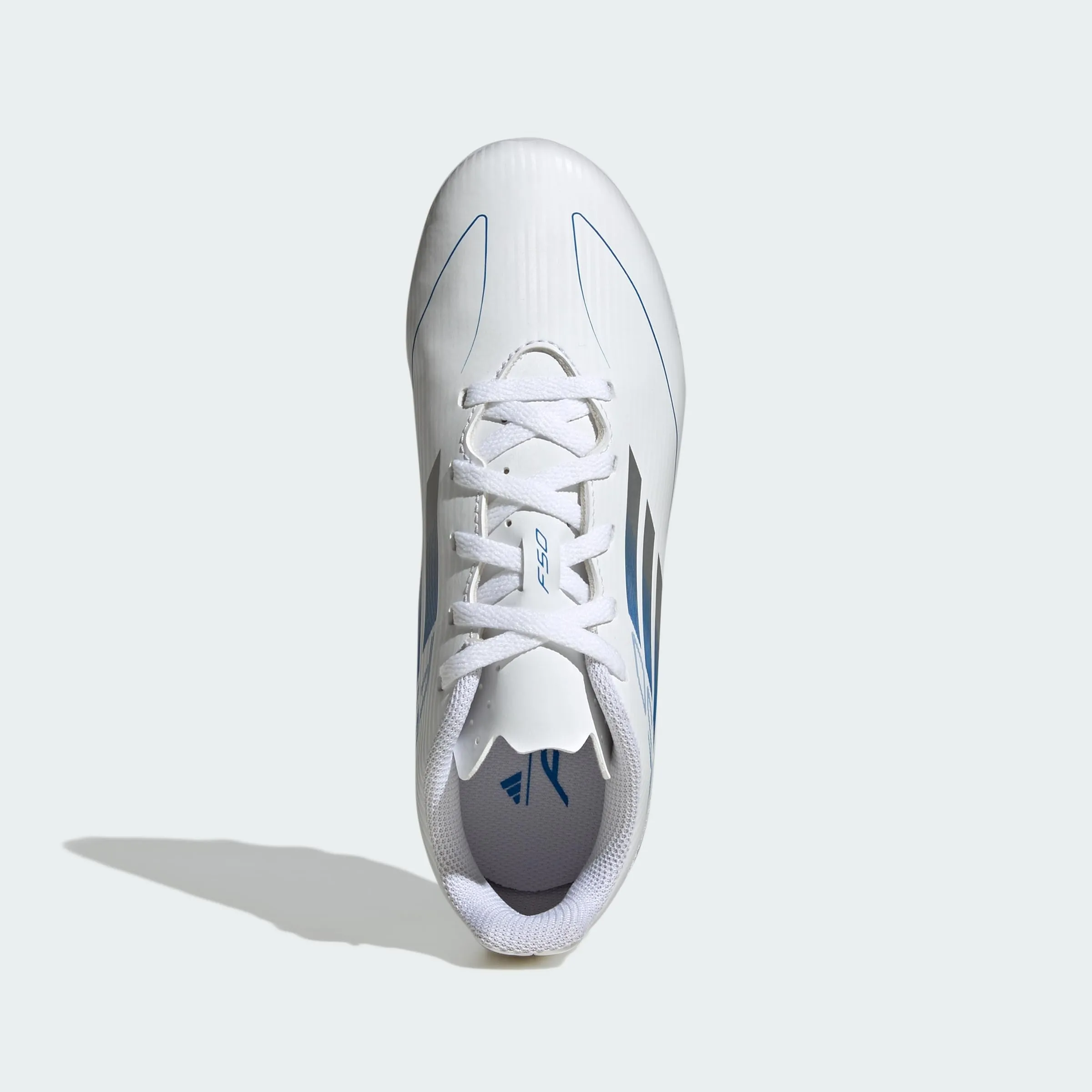 adidas Kids F50 Club Firm/Multi-Ground Junior Football Shoes - Cloud White Silver Metallic - immagine 3
