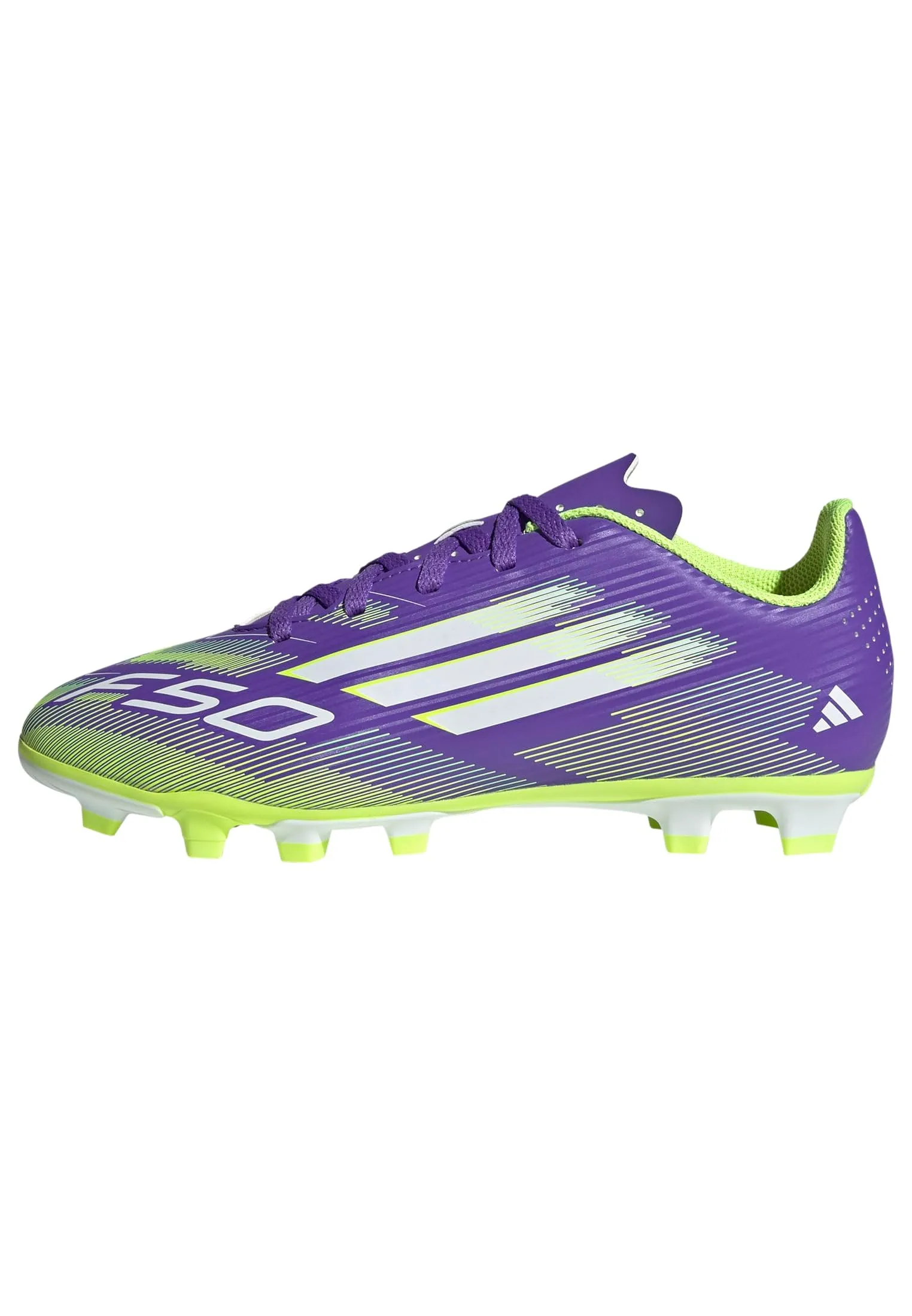 adidas Bambini F50 Club Firm Ground/Multi Ground Football Boots Kids, Purple Rush/Cloud White/Lucid Lemon, 28.5 EU - immagine 1