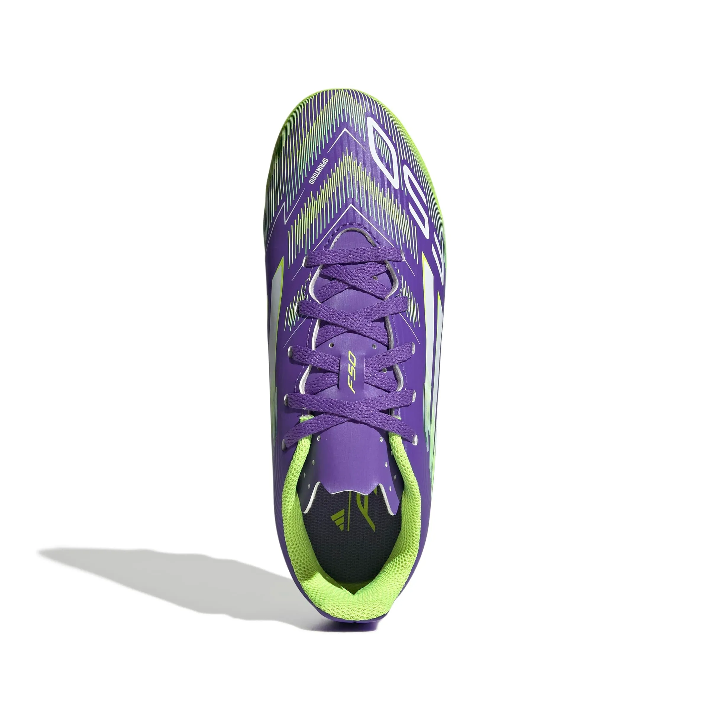 adidas Bambini F50 Club Firm Ground/Multi Ground Football Boots Kids, Purple Rush/Cloud White/Lucid Lemon, 28.5 EU - immagine 2
